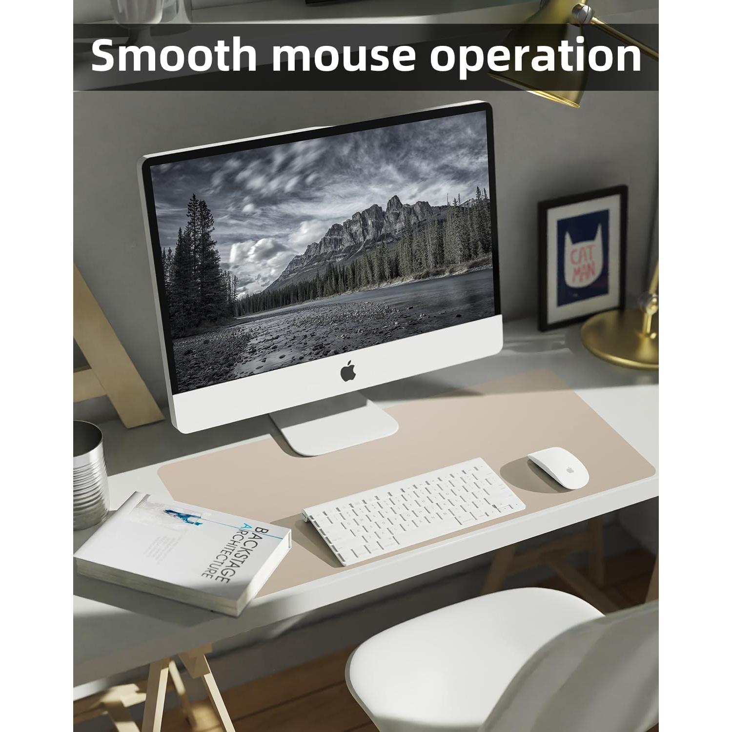 Alfombrilla de Escritorio Cebowa 122x43 cm Cuero PU Antideslizante