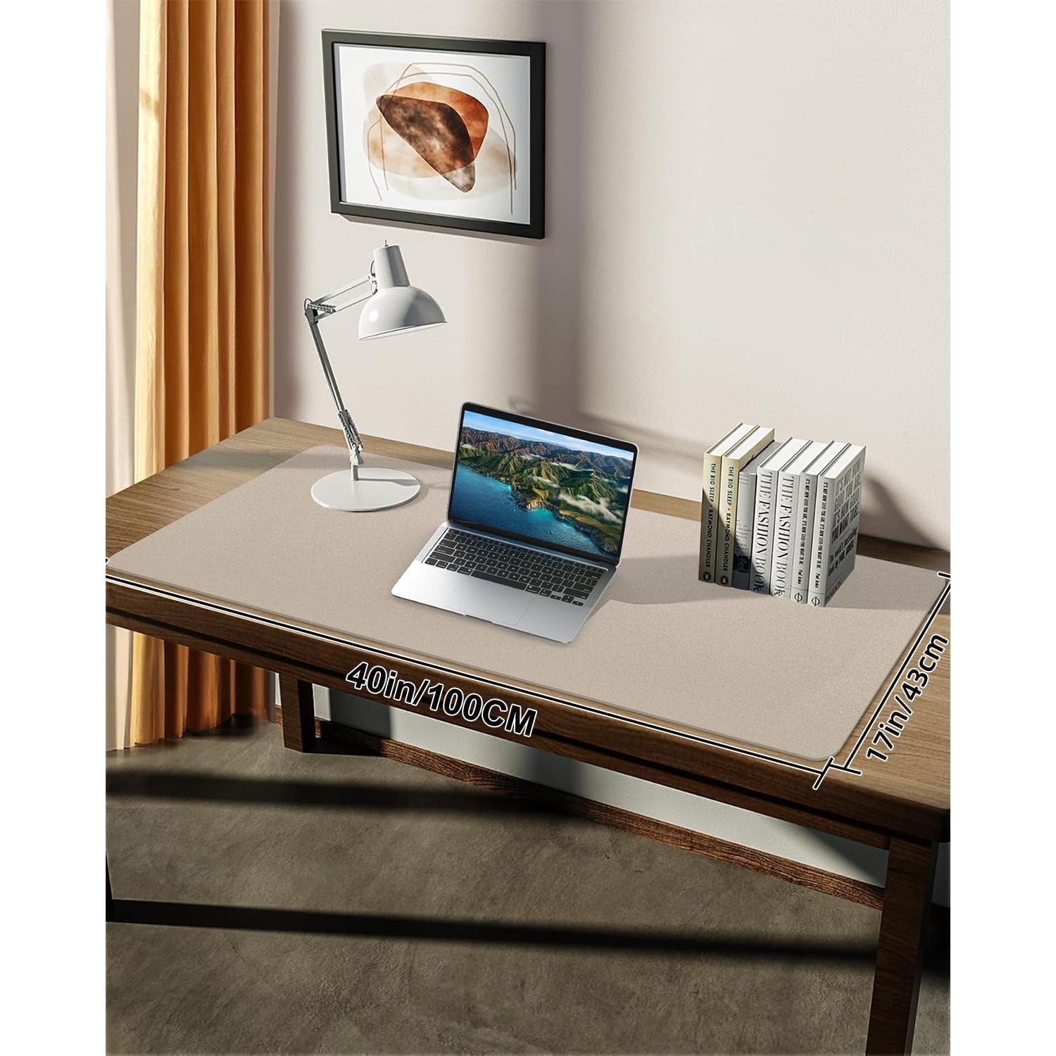 Alfombrilla de Escritorio Cebowa 122x43 cm Cuero PU Antideslizante