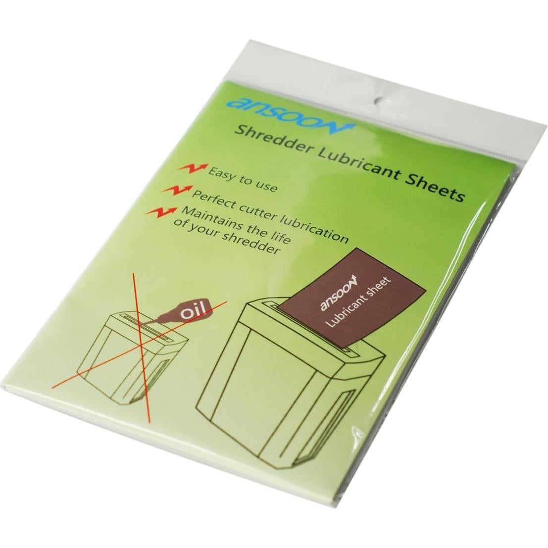 Hojas Lubricantes para Trituradoras de Papel Ansoon - Paquete de 18
