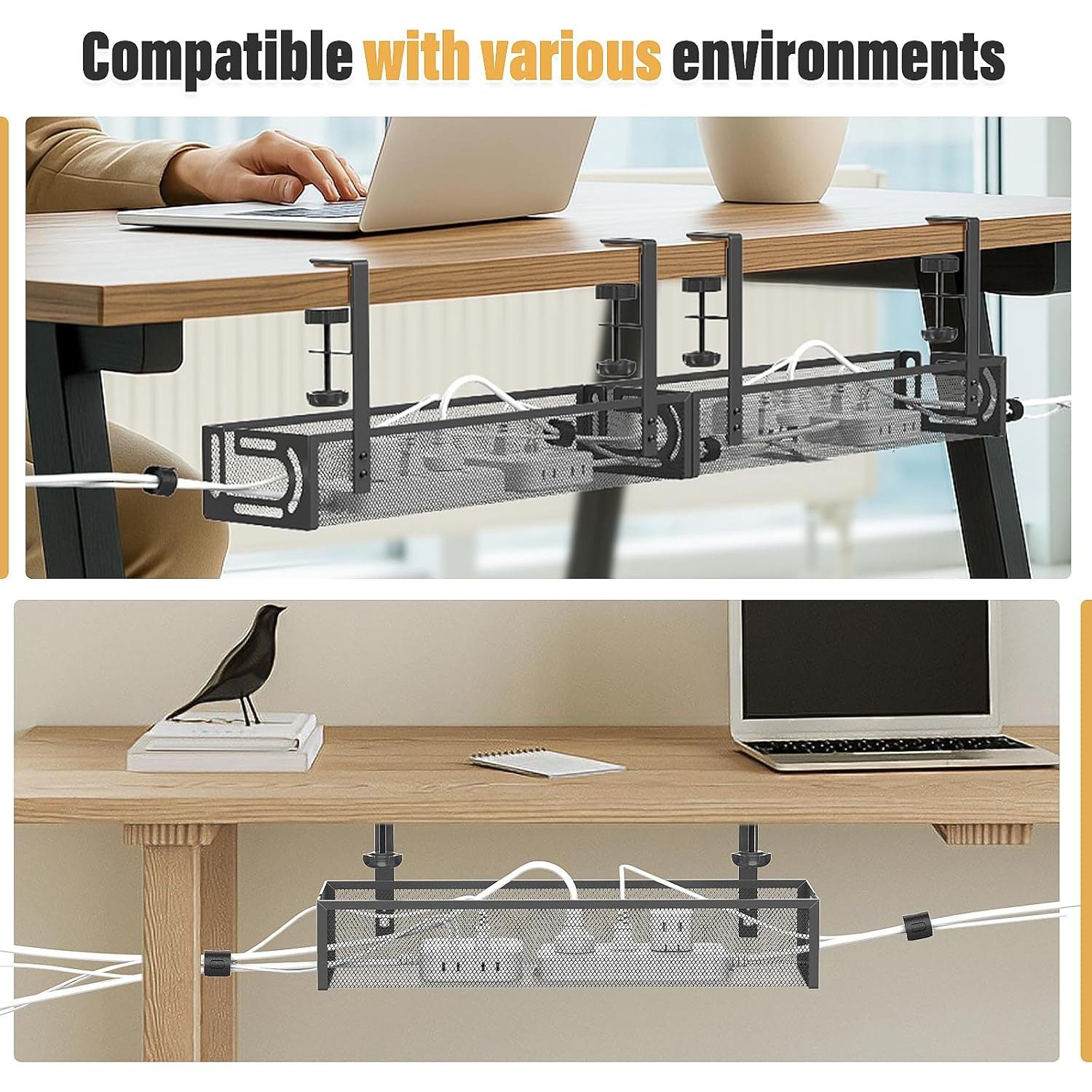 Bandeja de Gestión de Cables WUHUIXOZ 39x12cm Negra