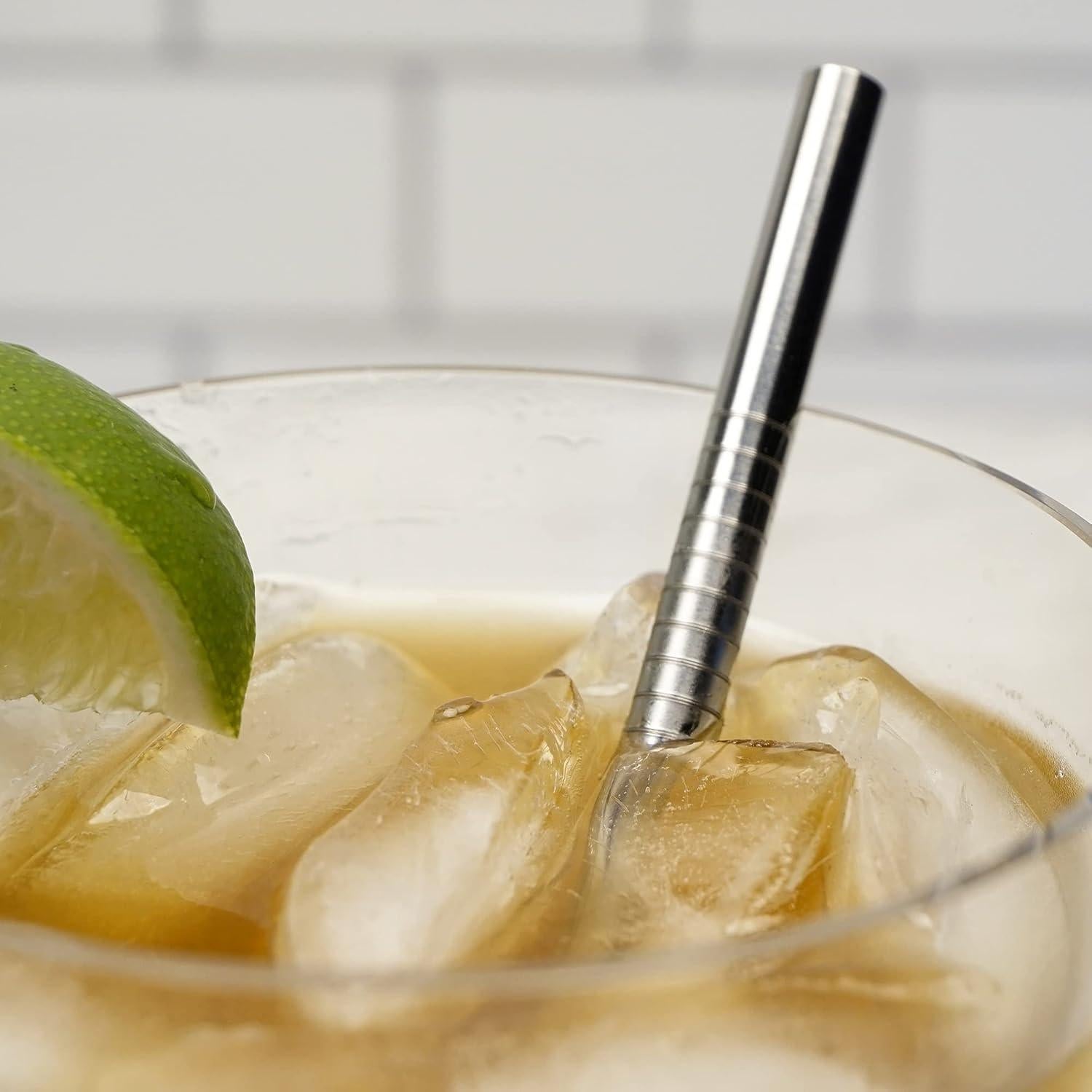 Popotes Reutilizables RSVP Internacional Acero Inoxidable 12.7 cm Set de 4