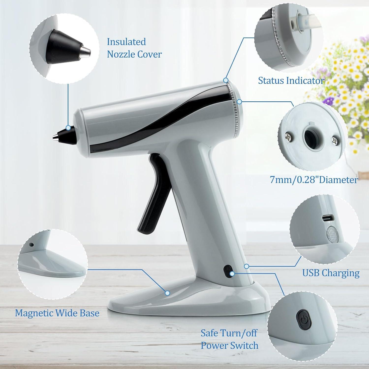 Pistola de Pegamento Caliente Inalámbrica Krightlink 20W con 30 Barras