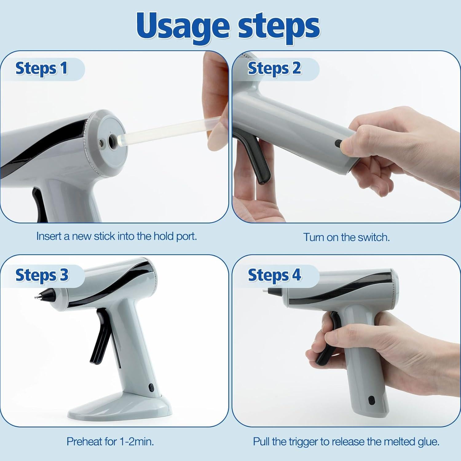 Pistola de Pegamento Caliente Inalámbrica Krightlink 20W con 30 Barras