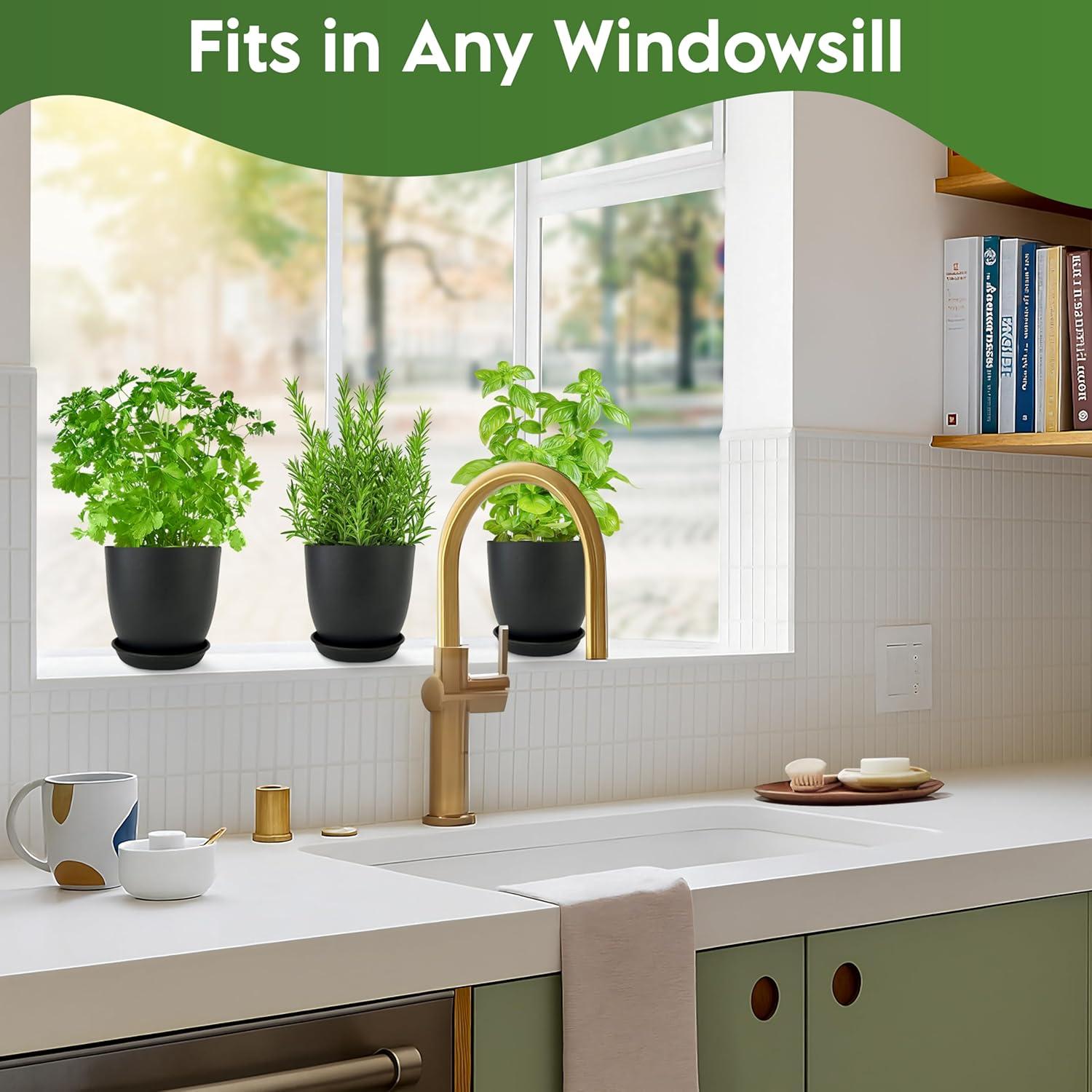 Kit de Jardín Interior JNGrow - Macetas Grandes y Regadera