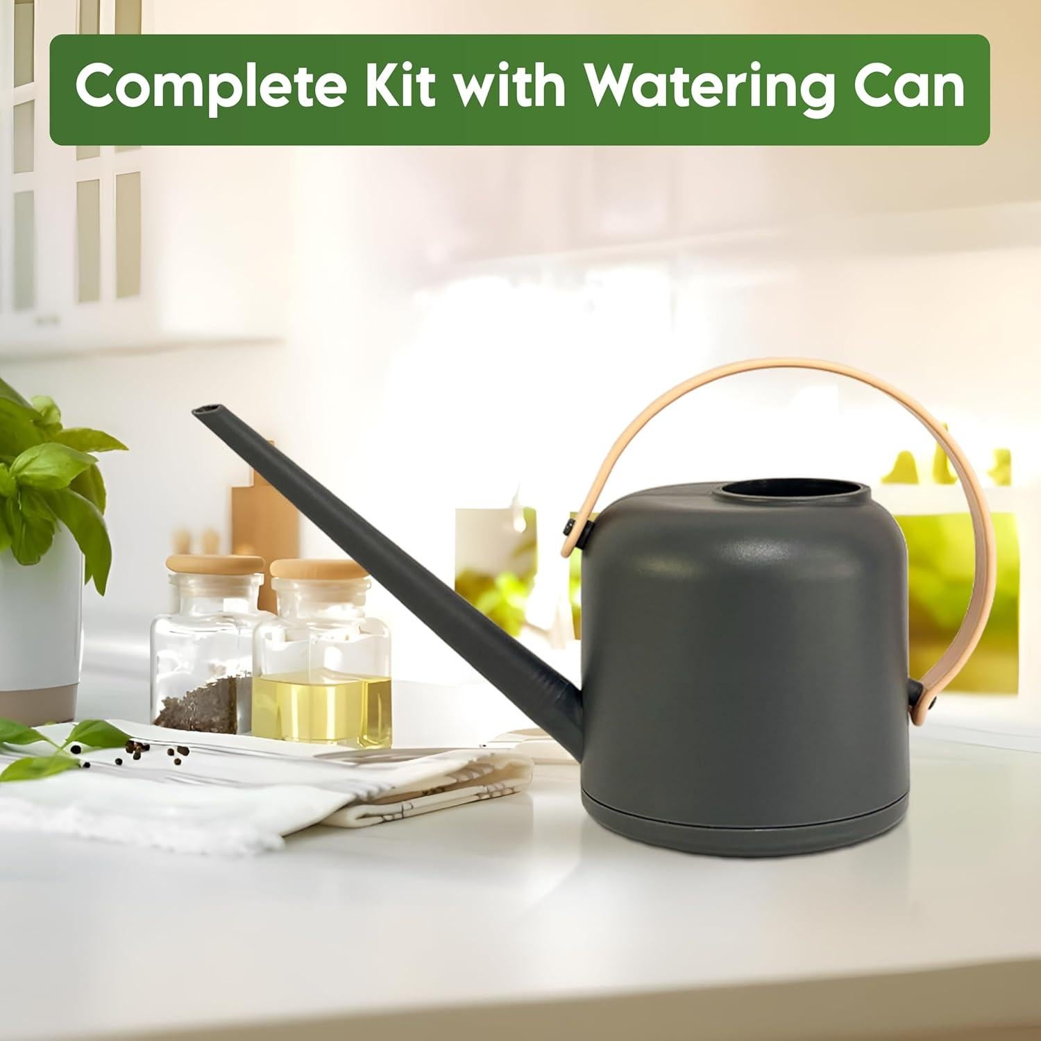 Kit de Jardín Interior JNGrow - Macetas Grandes y Regadera