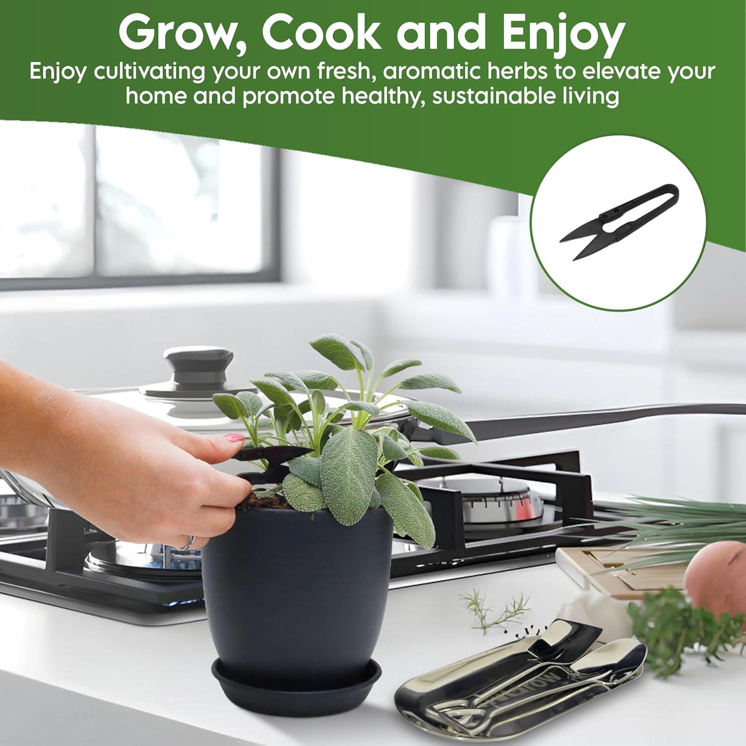 Kit de Jardín Interior JNGrow - Macetas Grandes y Regadera