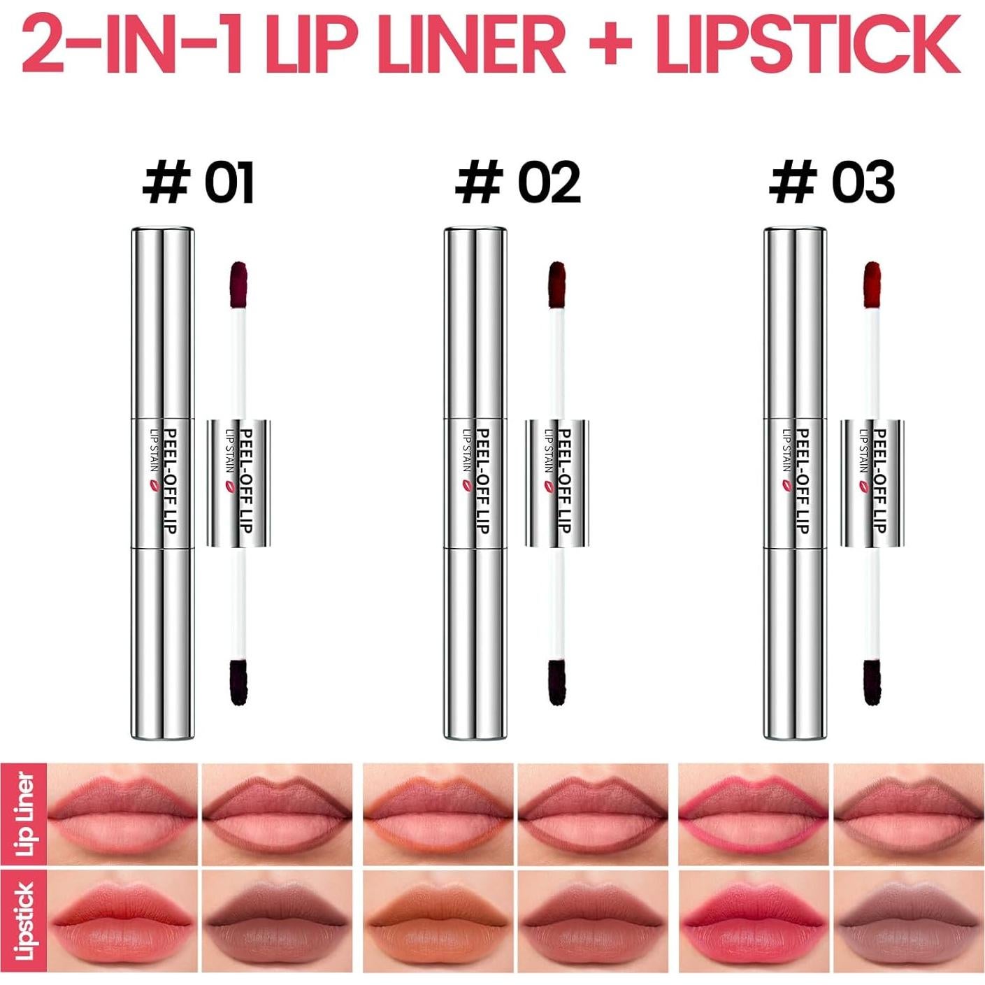 Tinte de Labios Peel Off HOSAILY Doble Cara Impermeable 4.2g