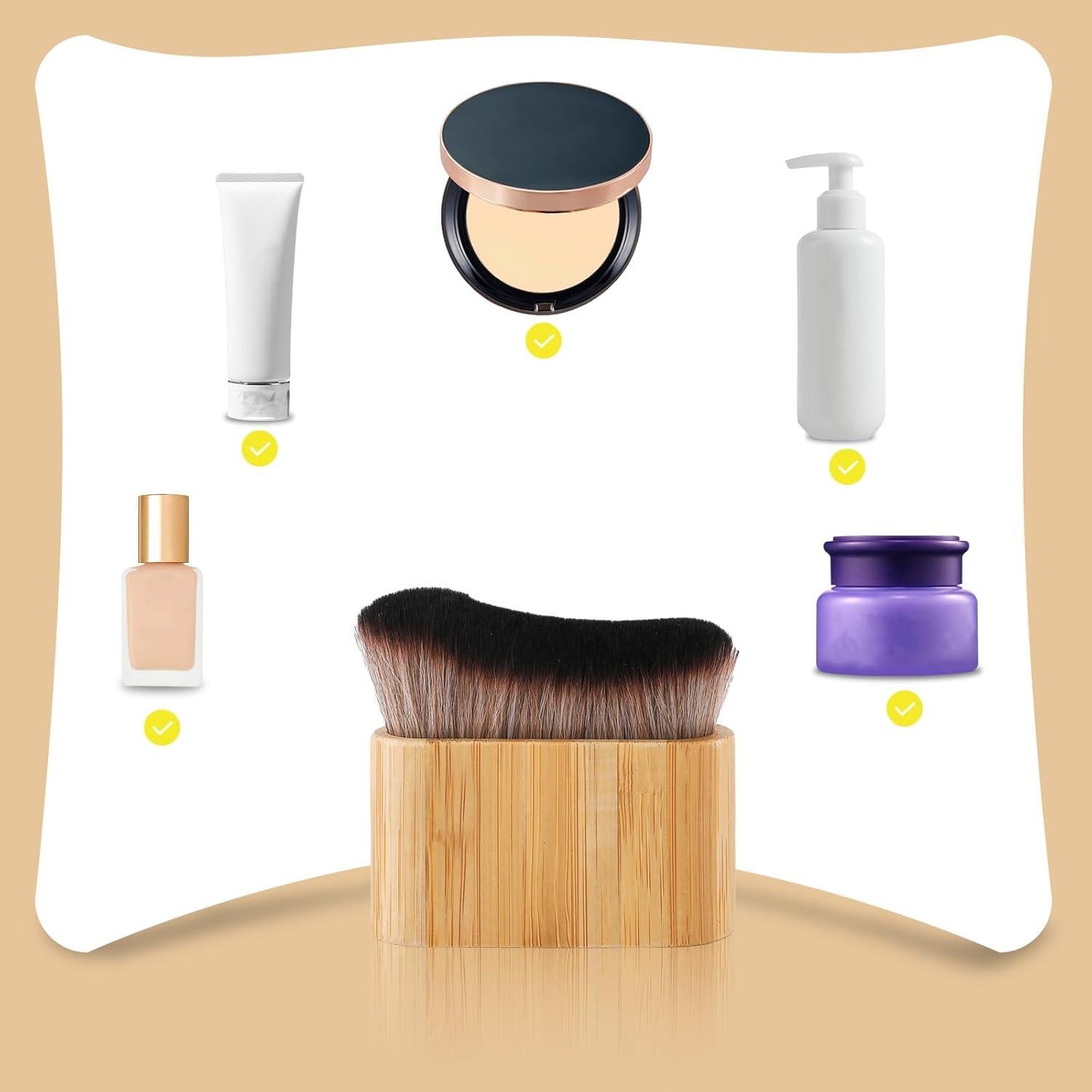 Brocha de Autobronceador NQEUEPN con Cerdas Sintéticas 6.8cm