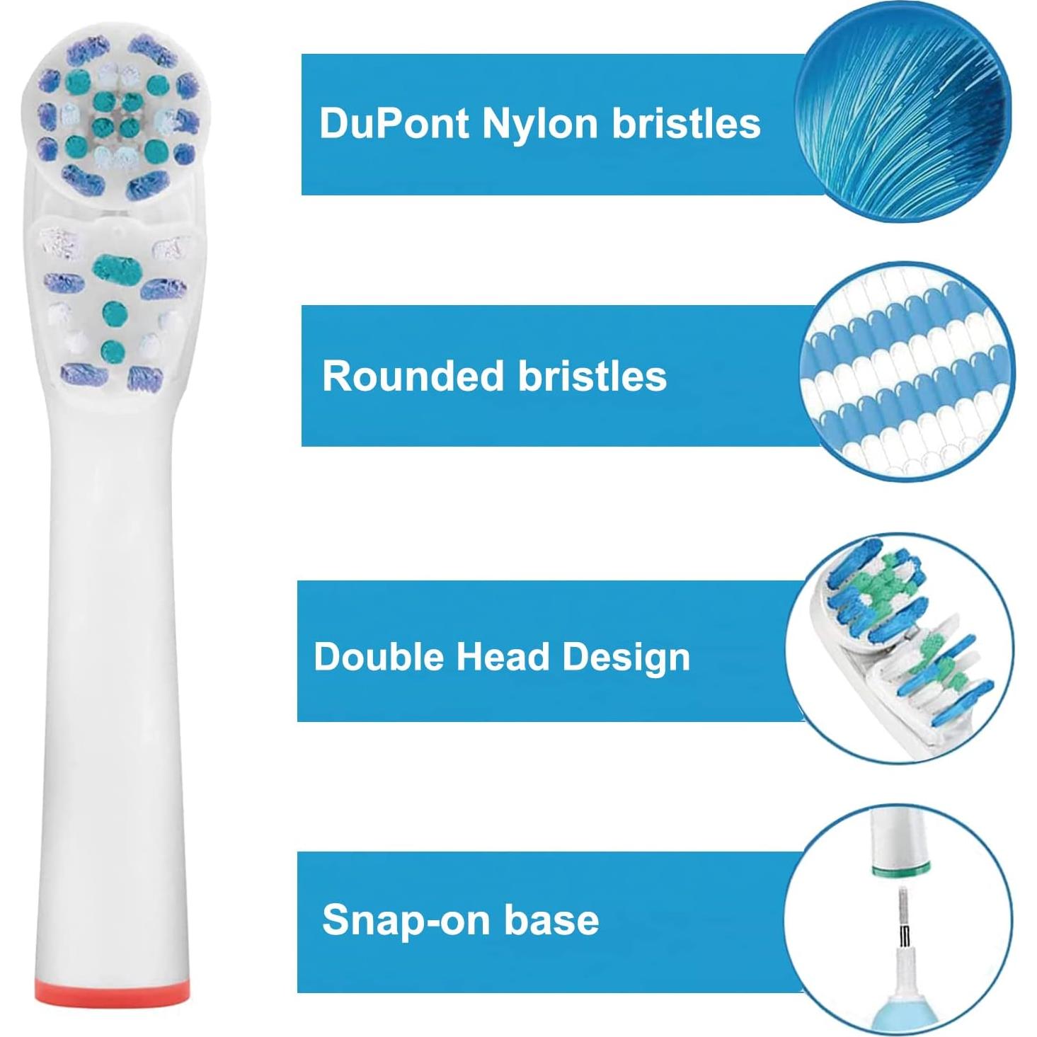 Cabezas de cepillo de reemplazo ASYH Dual Clean 4 unidades