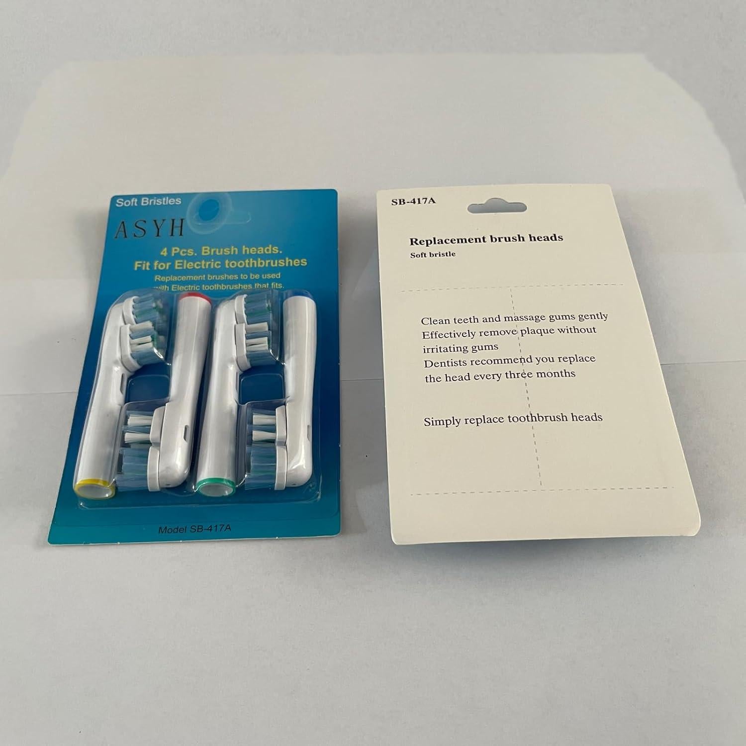 Cabezas de cepillo de reemplazo ASYH Dual Clean 4 unidades