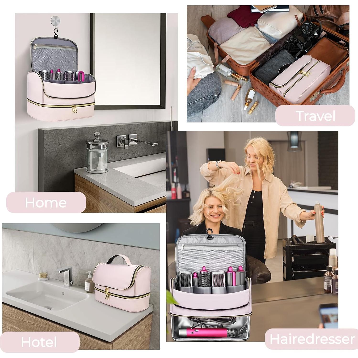 Funda de Viaje Doble Capa Pripher para Dyson Airwrap Rosa