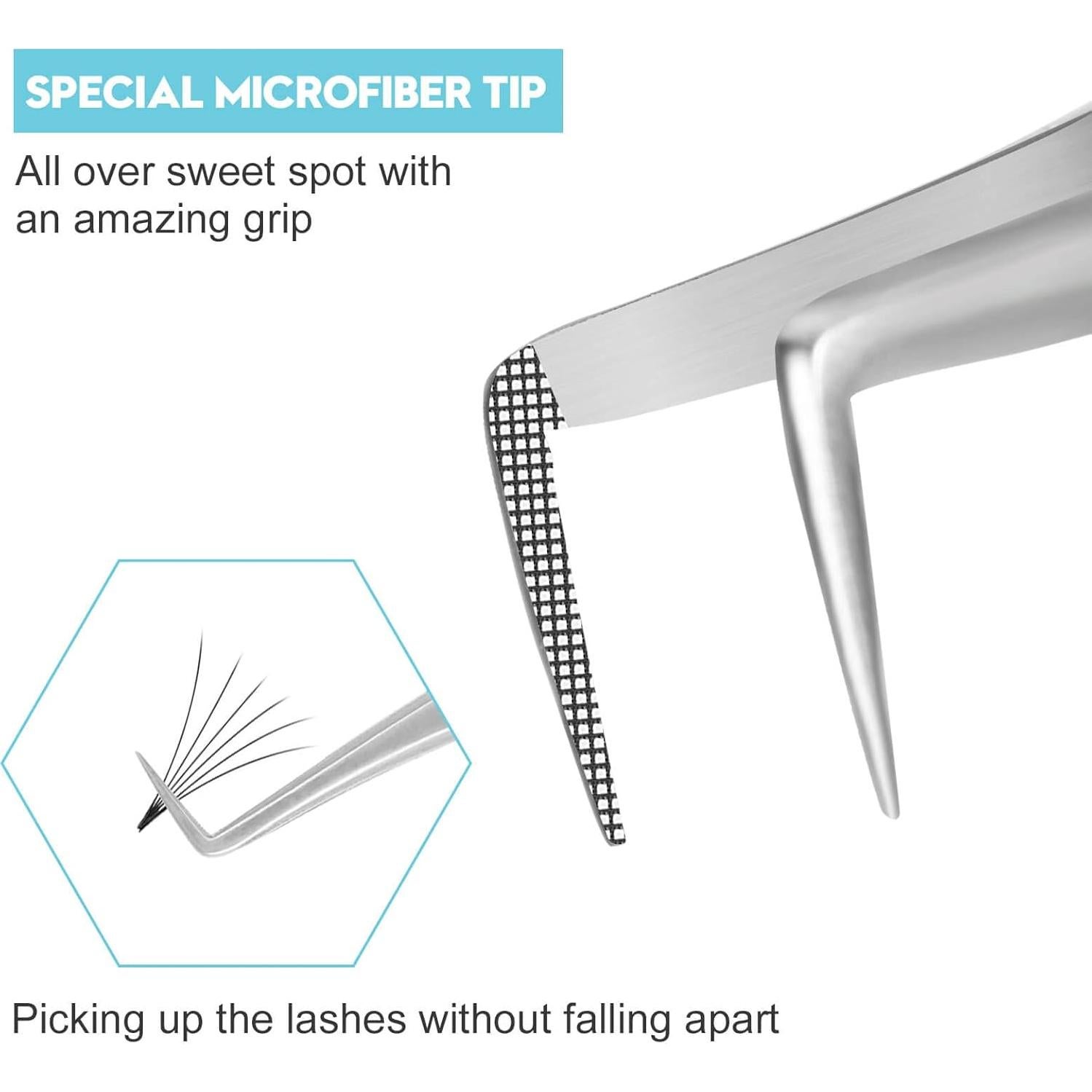 Pinzas para Pestañas Ms.Queen, Juego de 2 Piezas, Azul