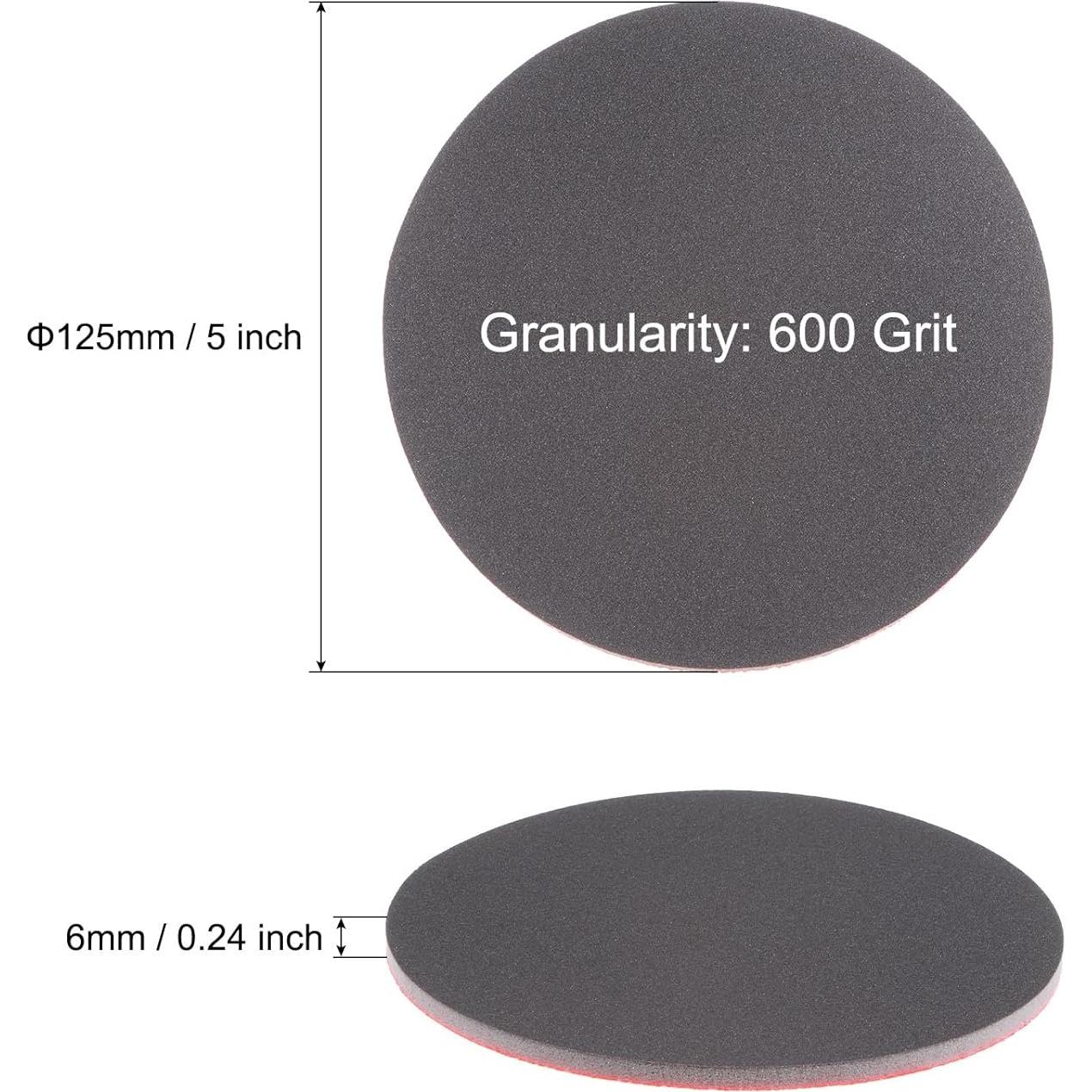 Discos de Lijado Esponja 600 Granos uxcell 5 Pulgadas 20 Pcs
