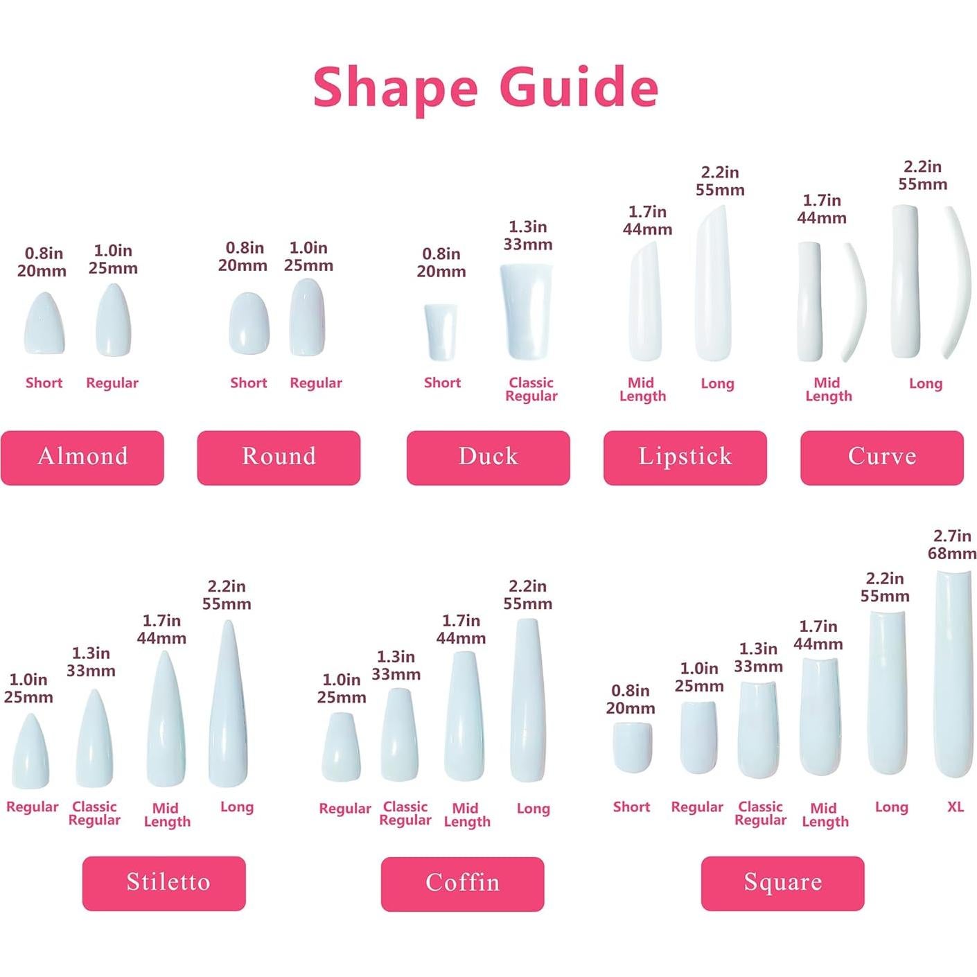 Uñas Postizas LOVFUL Cuadradas 4.3cm Negro Rosa con Cristales