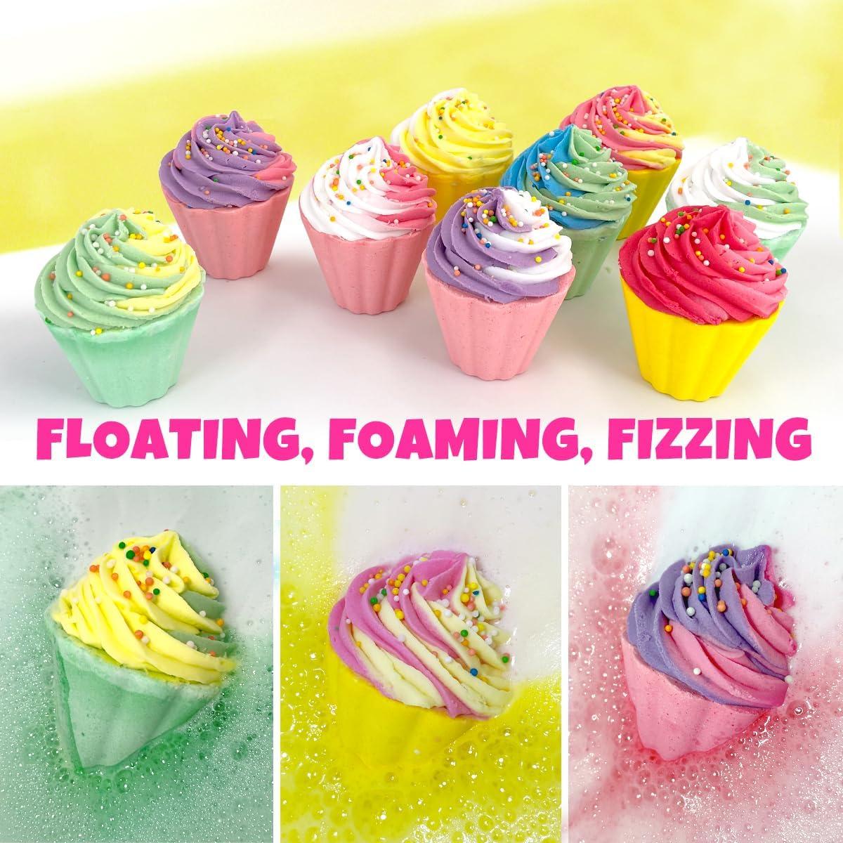 Paquete de 9 Bombas de Baño Cupcake con Joyería para Niños