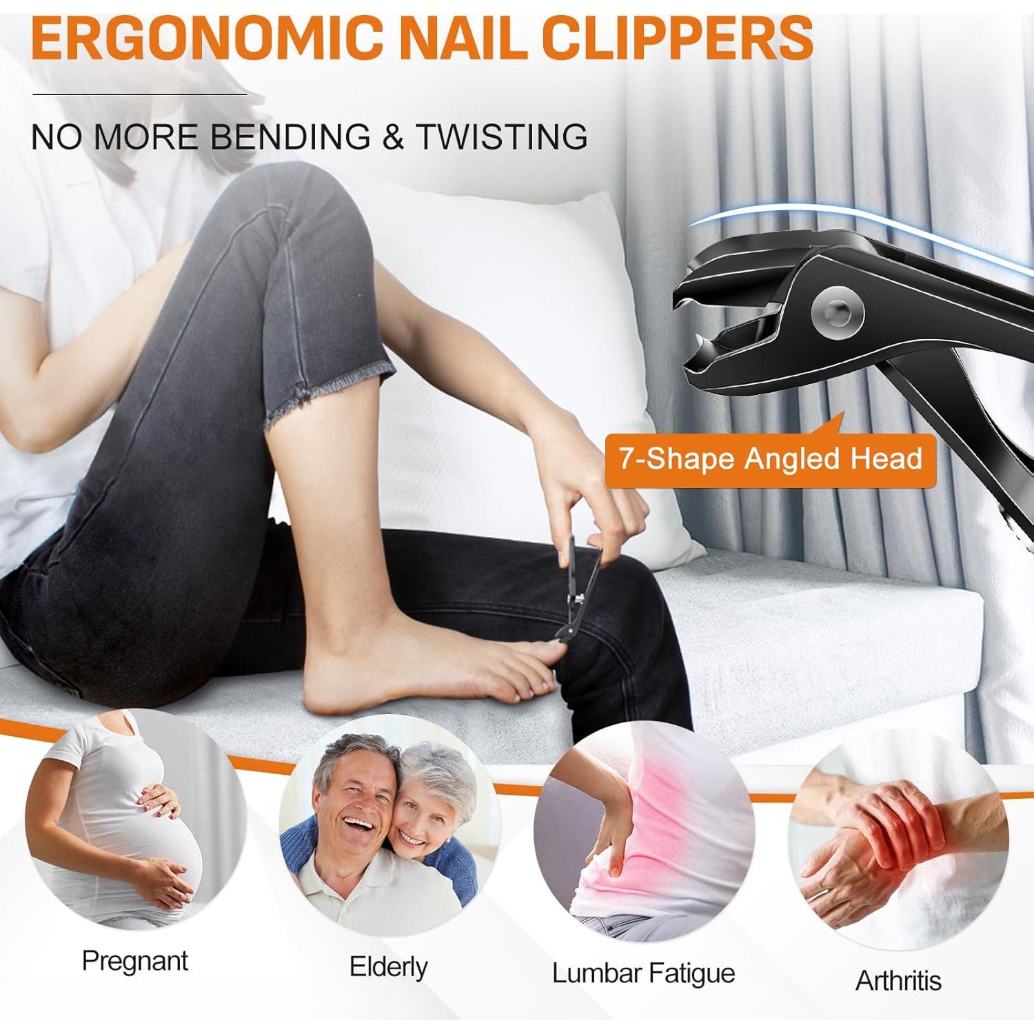 Cortauñas DRMODE para Hombres con Cabeza en Ángulo - Negro