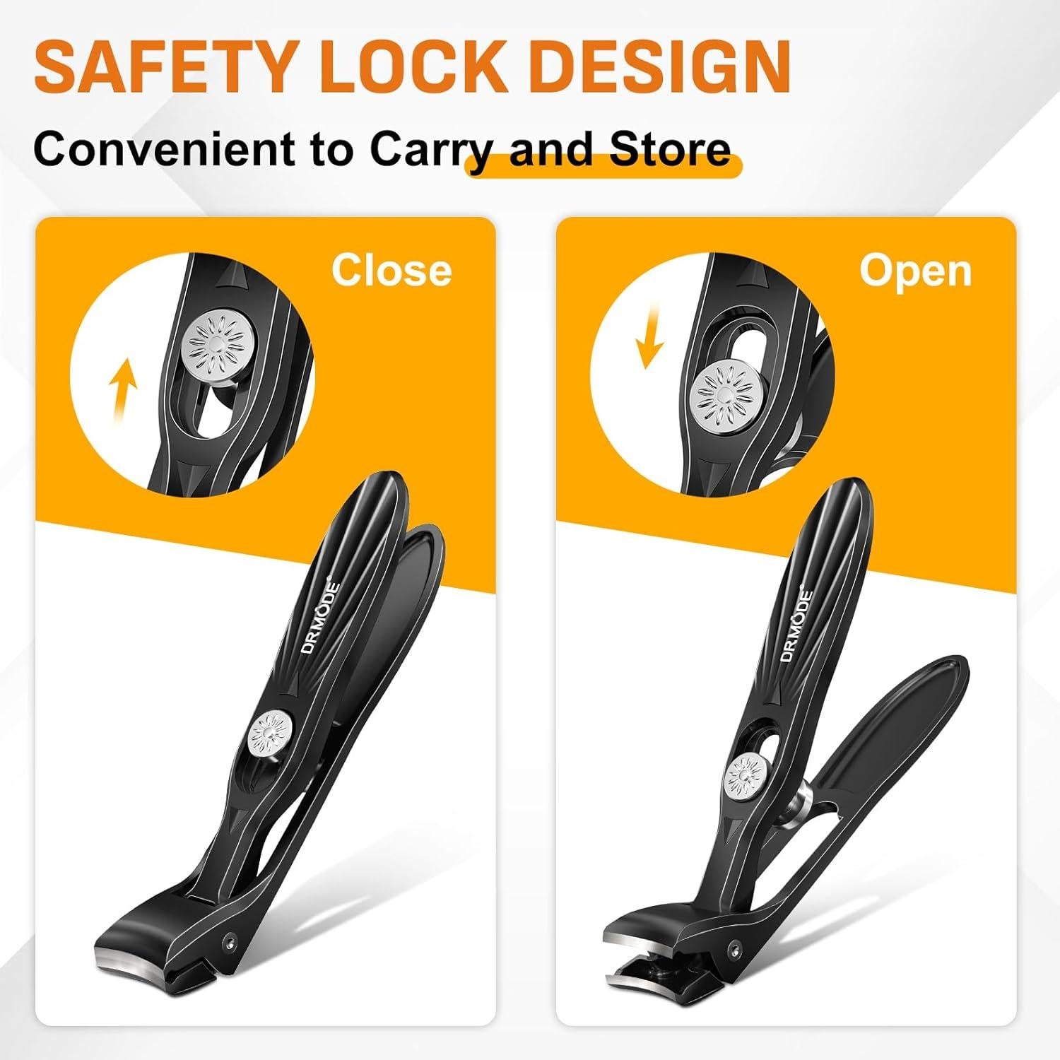 Cortauñas DRMODE para Hombres con Cabeza en Ángulo - Negro