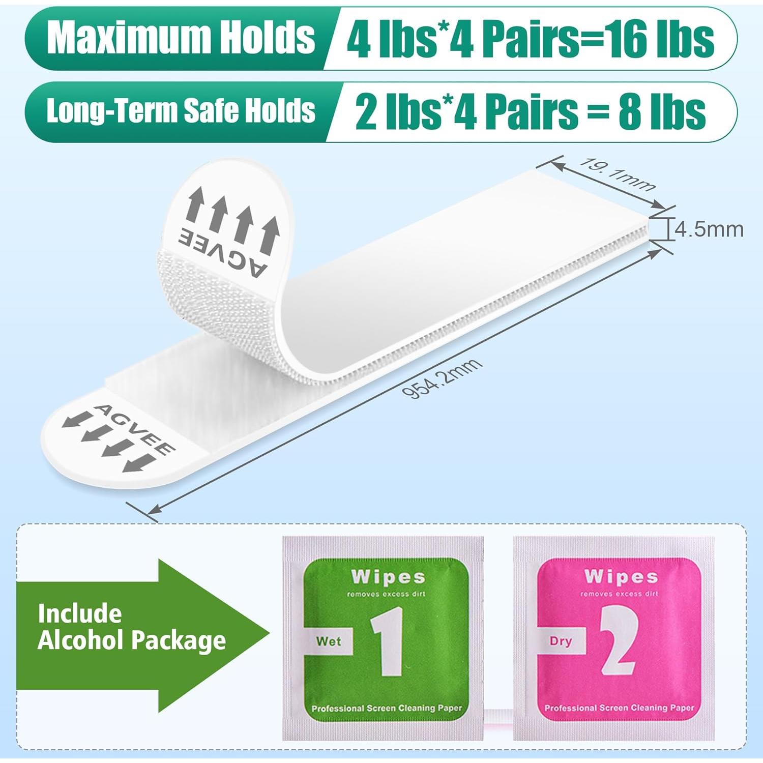 AGVEE 16 Pares de Tiradores Adhesivos para Colgar Imágenes