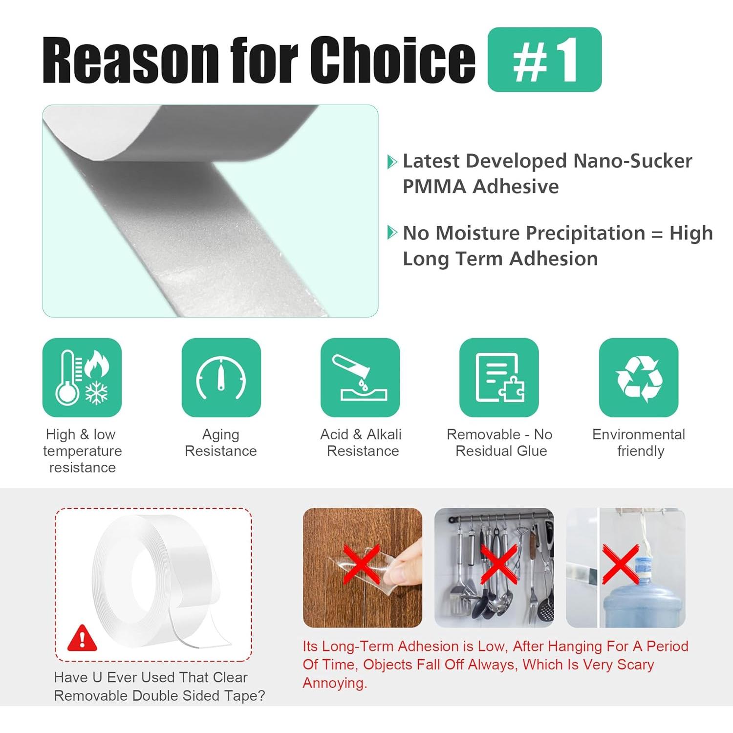 AGVEE 16 Pares de Tiradores Adhesivos para Colgar Imágenes