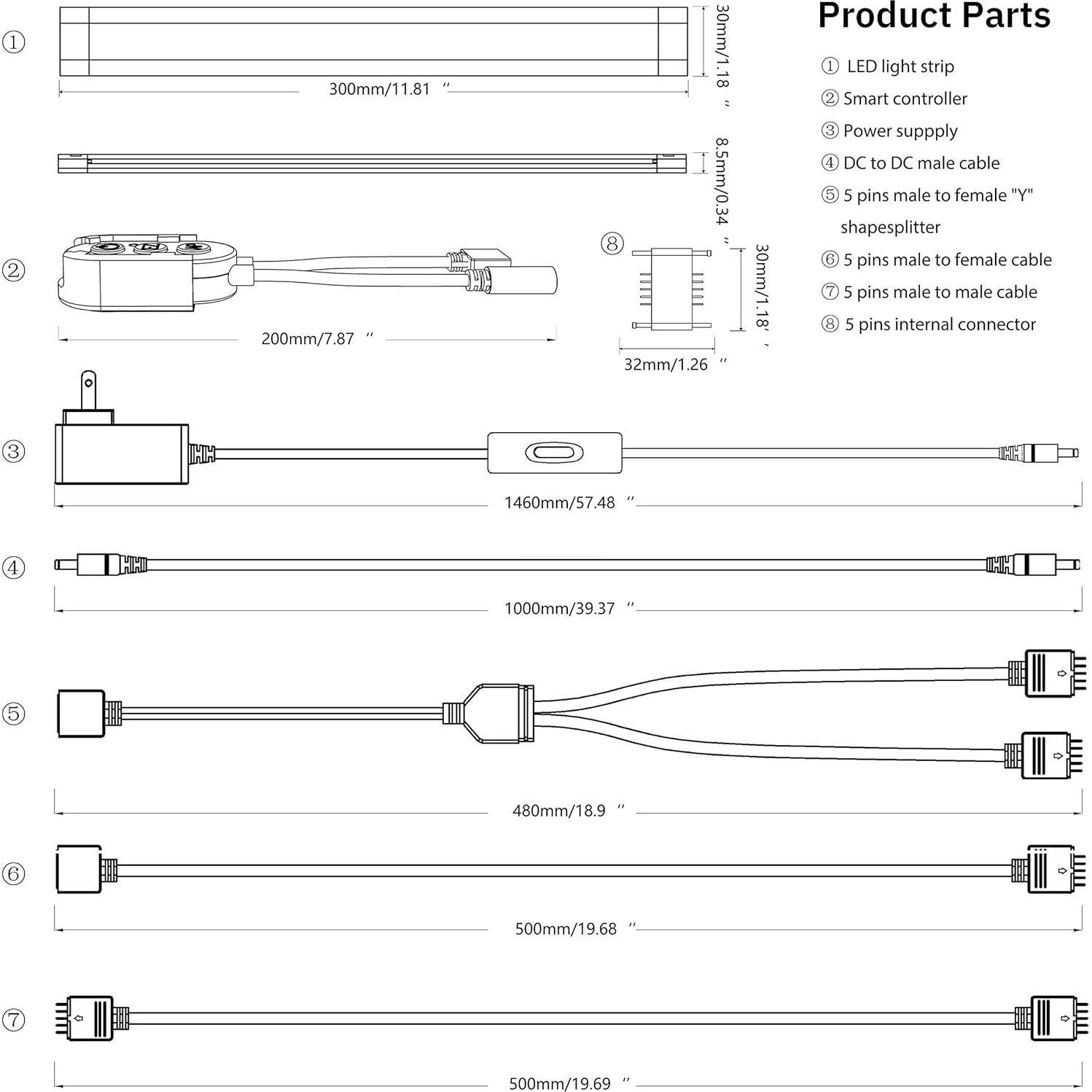 Luces Inteligentes LED LAMPAOUS Kit de 3 para Gabinete