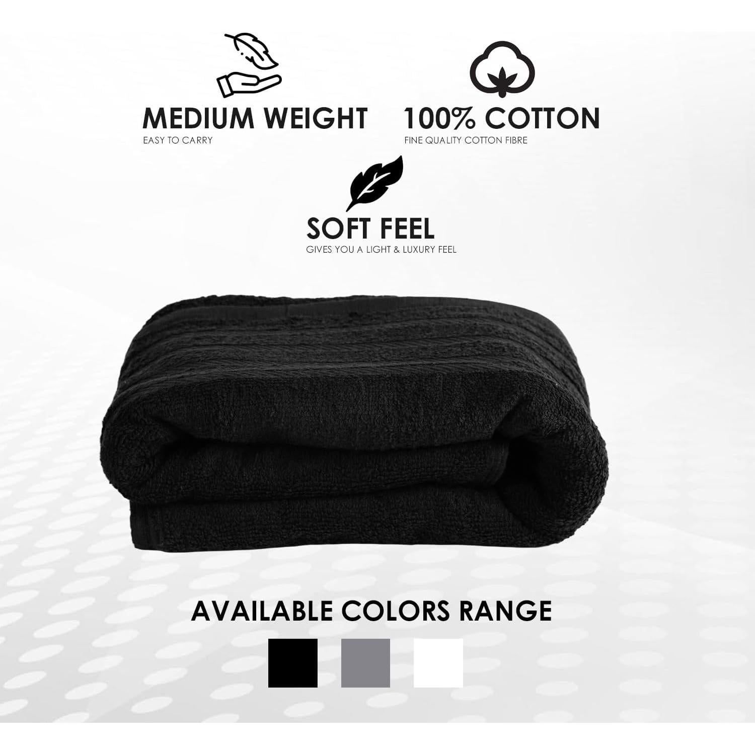 Toallas de Baño TOALLA 30x60 cm Paquete 6 Color Negro