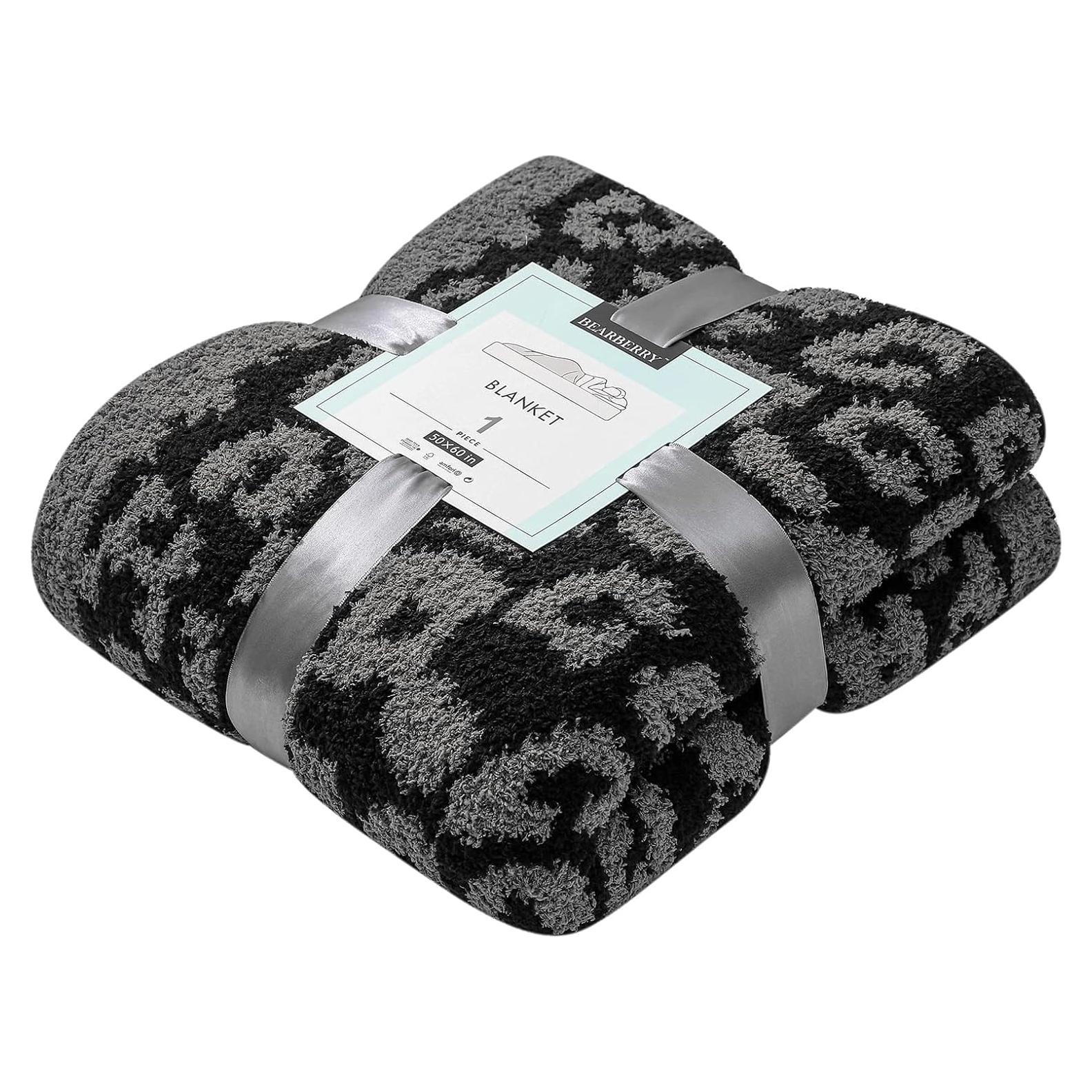 Manta de microfibra Bearberry Leopardo 101.6x127cm Grafito