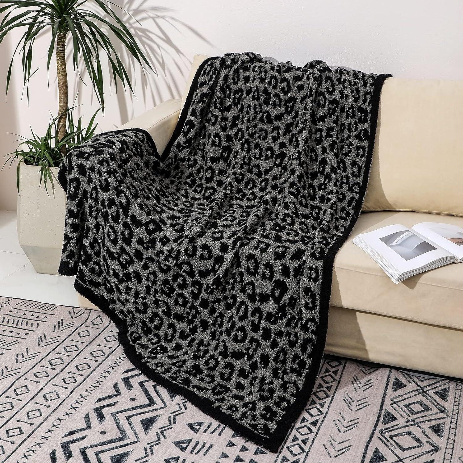 Manta de microfibra Bearberry Leopardo 101.6x127cm Grafito