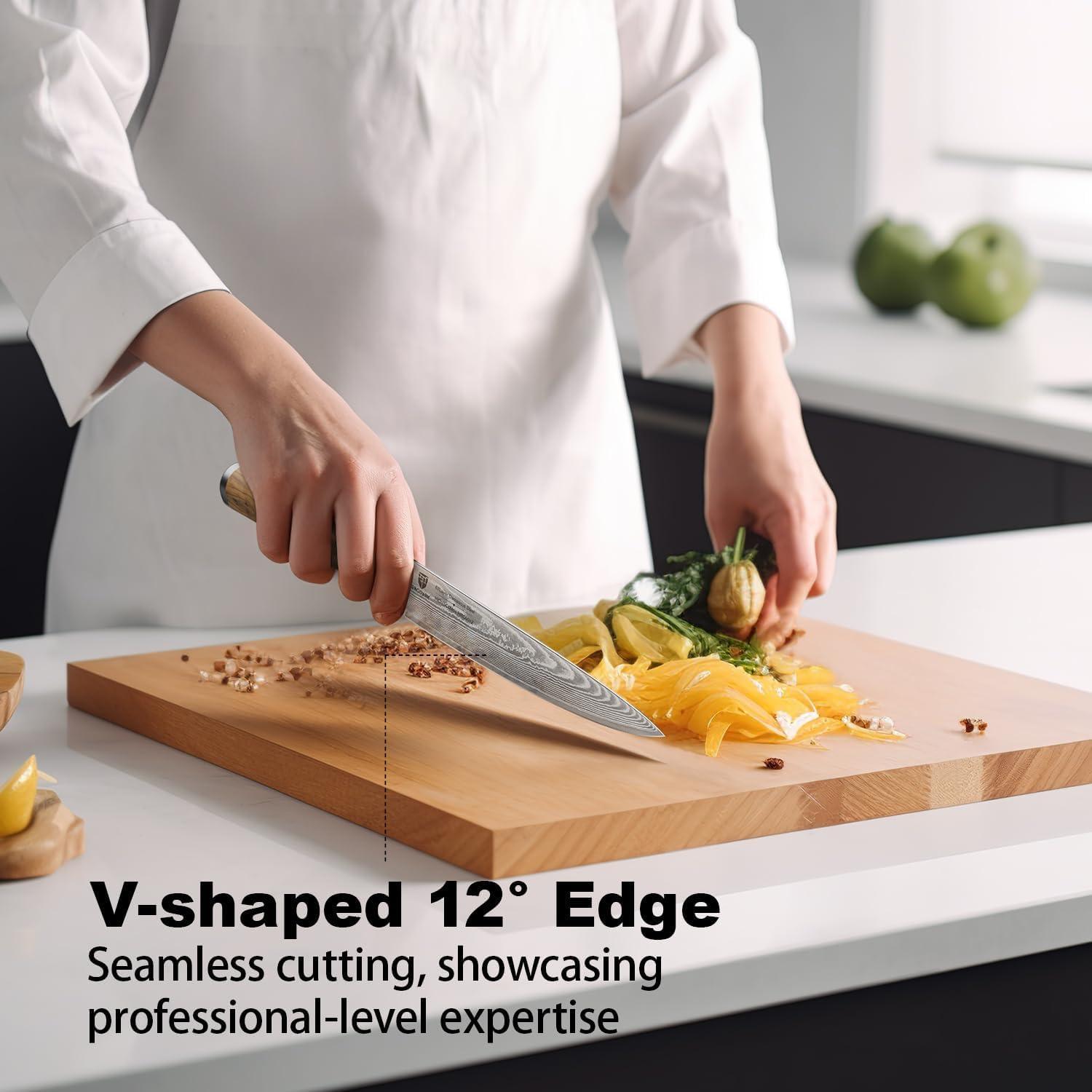 Cuchillo de Pelar BRODARK 13.97 cm Damasco Mango Madera Olivo