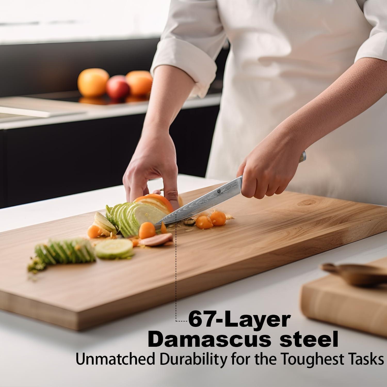 Cuchillo de Pelar BRODARK 13.97 cm Damasco Mango Madera Olivo