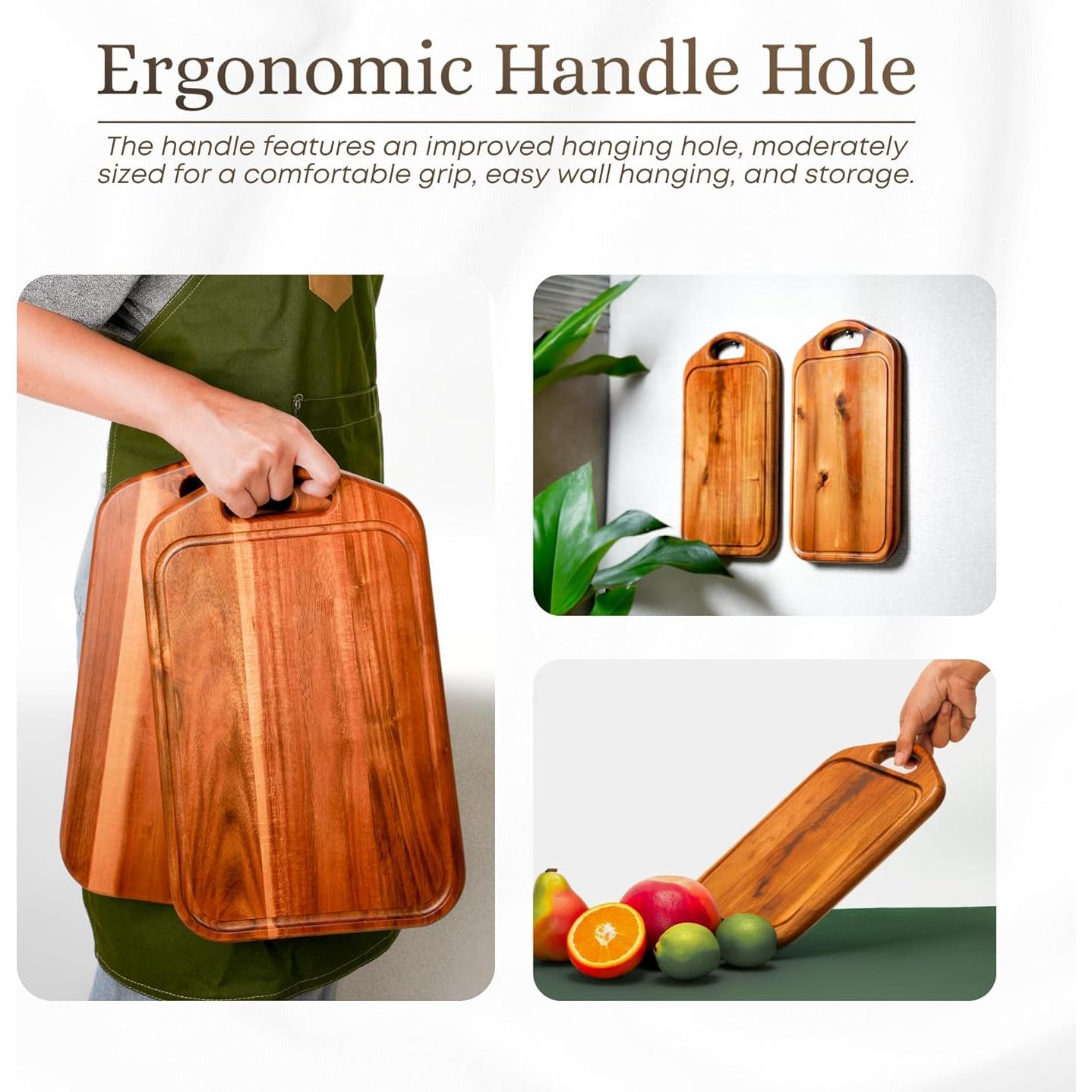 Tabla de Cortar de Madera de Acacia VieWood 33x20 cm Reversible