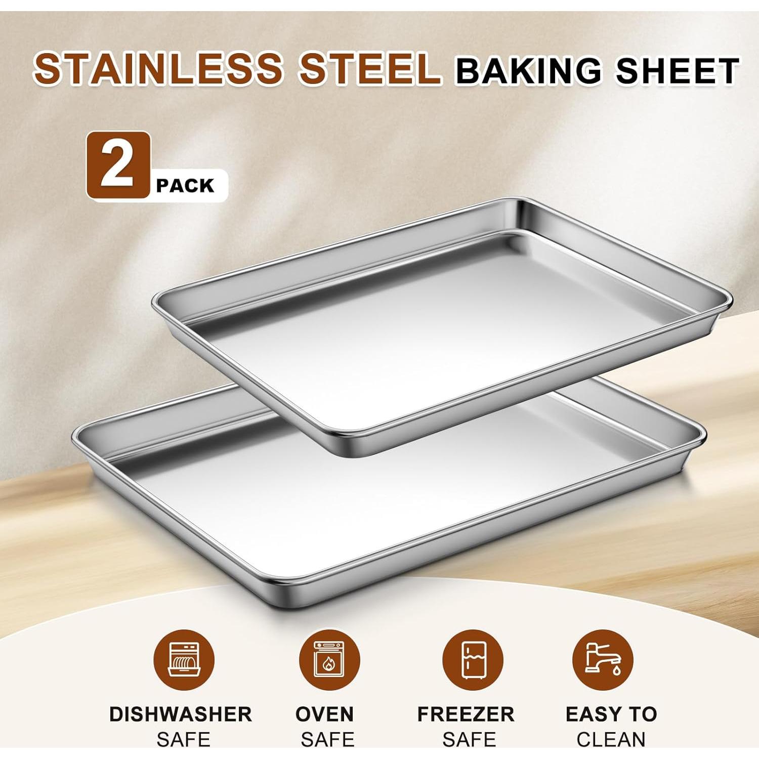 Juego de bandejas para hornear Yuiicaov 2 piezas acero inoxidable