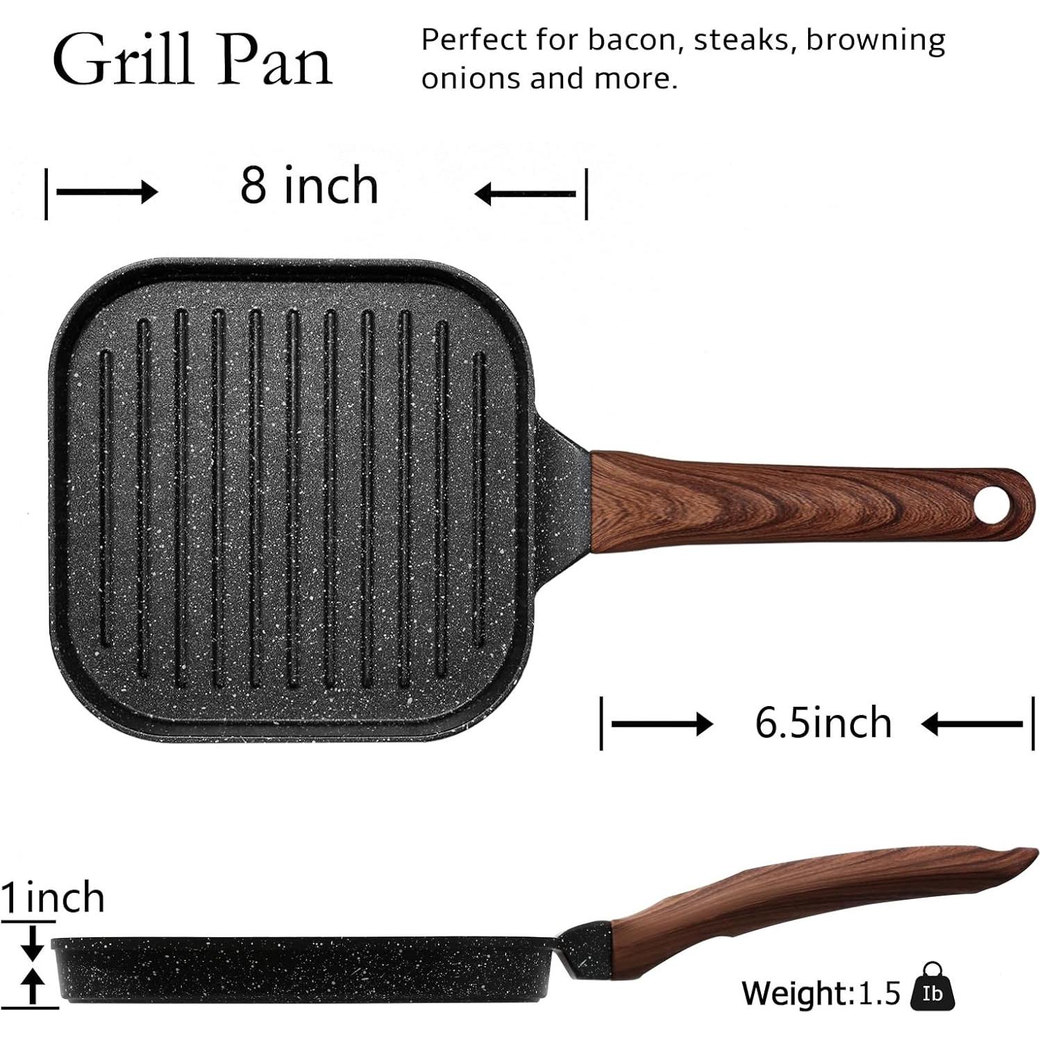 Sartén Cuadrada Antiadherente ESLITE LIFE 7" Negra para Inducción