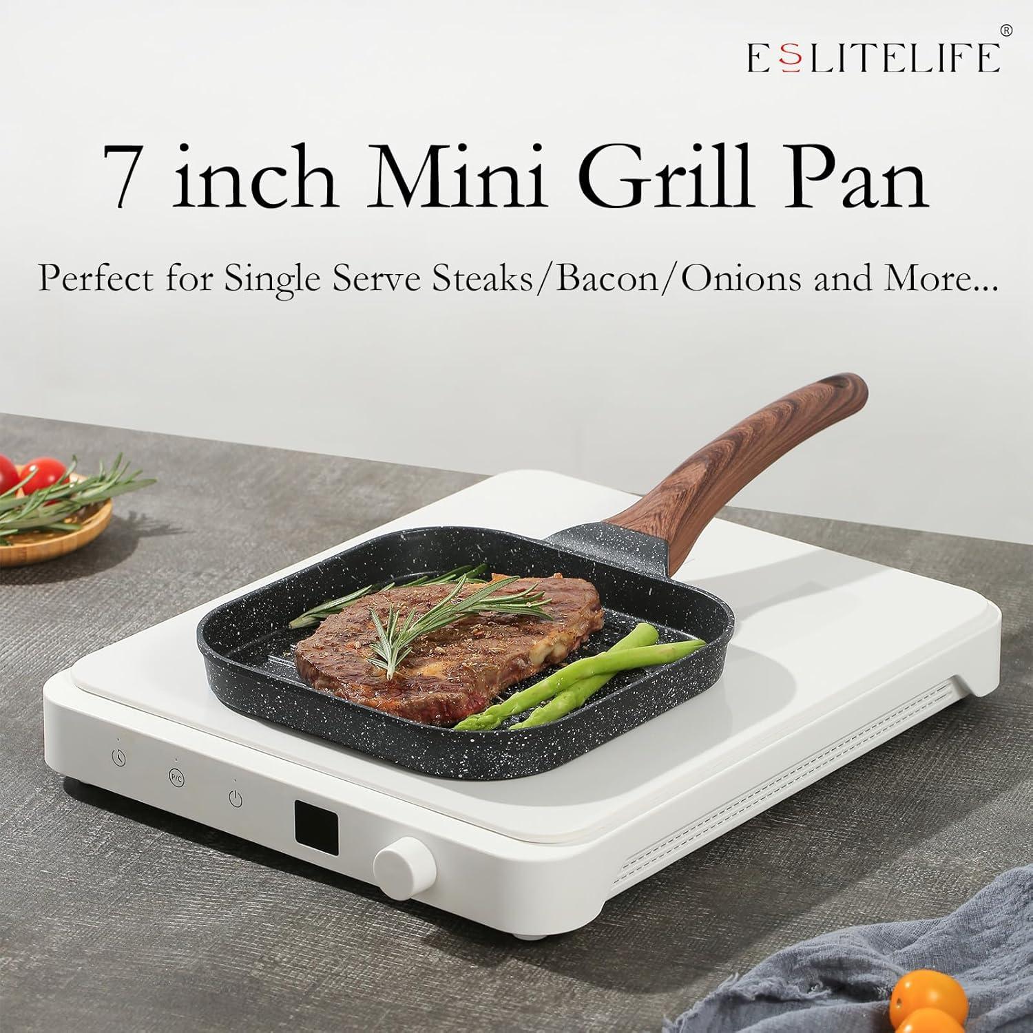 Sartén Cuadrada Antiadherente ESLITE LIFE 7" Negra para Inducción