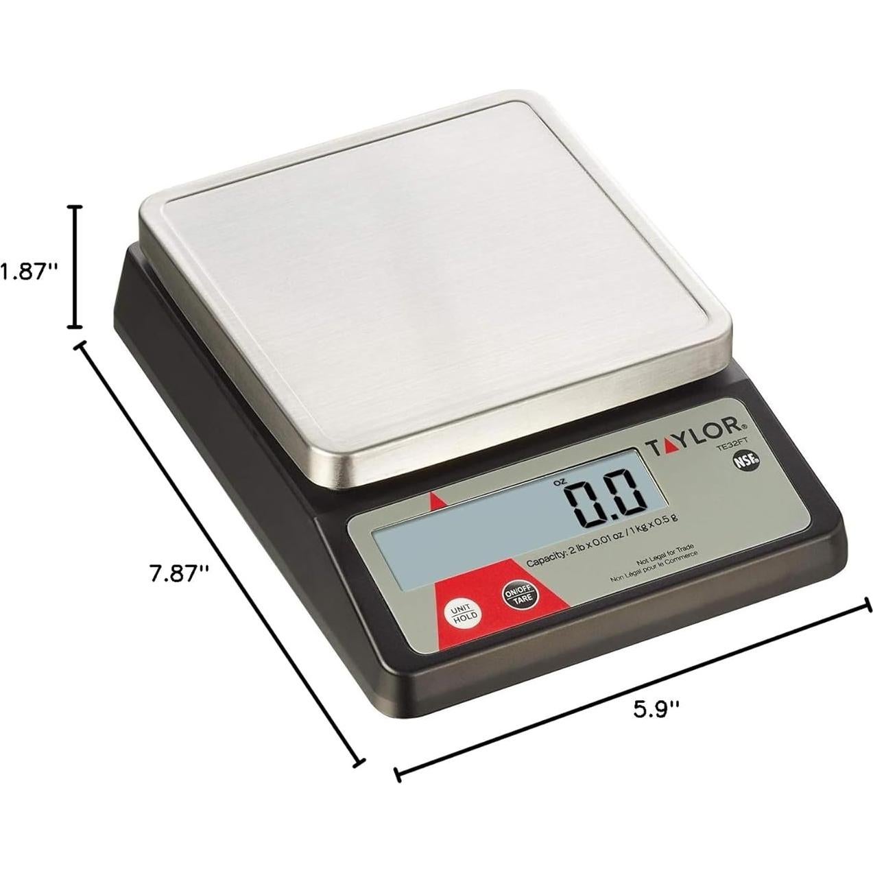 Báscula Digital Taylor TE32FT 0.91 kg Acero Inoxidable