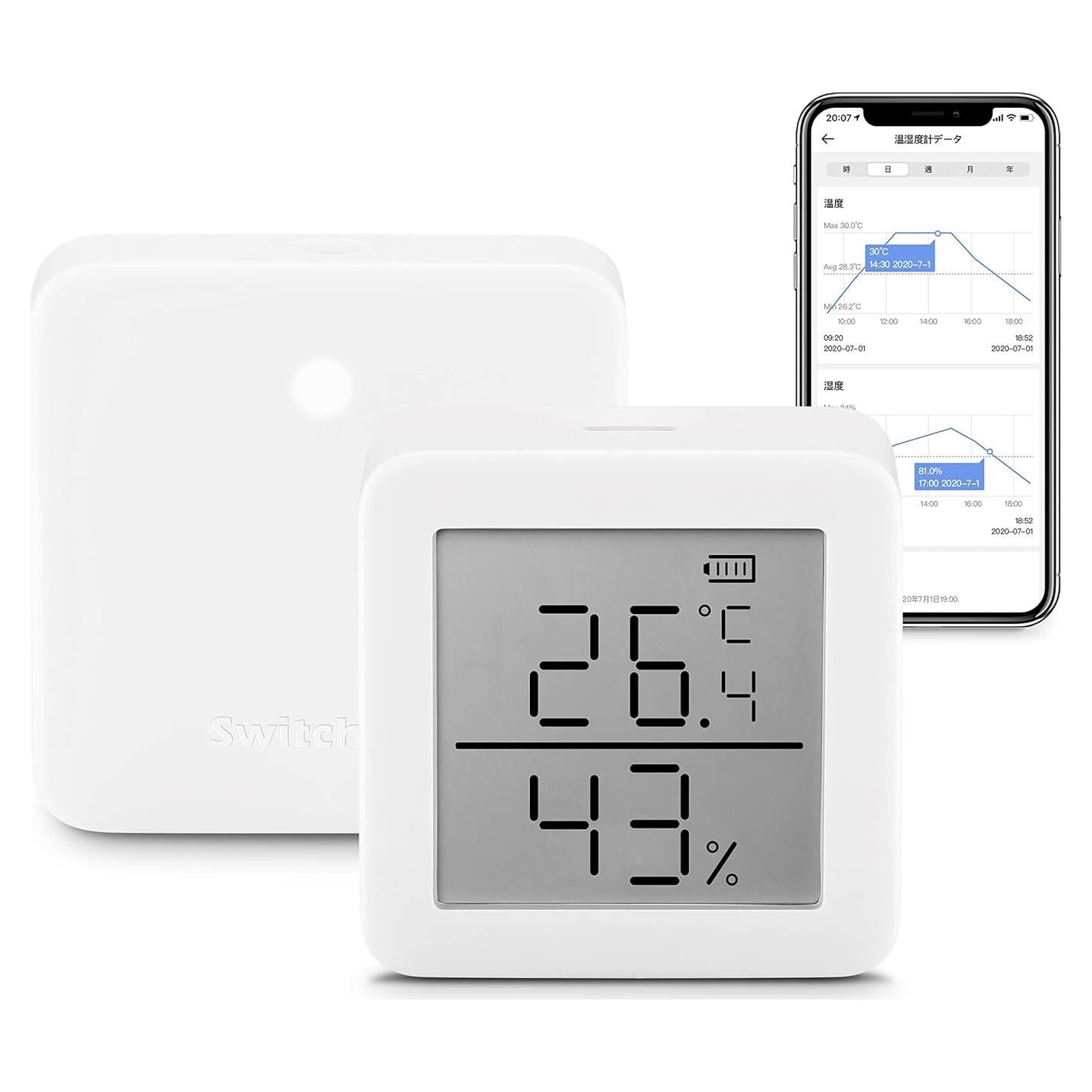 SwitchBot Termómetro Higrómetro WiFi con Hub, Sensor 230g