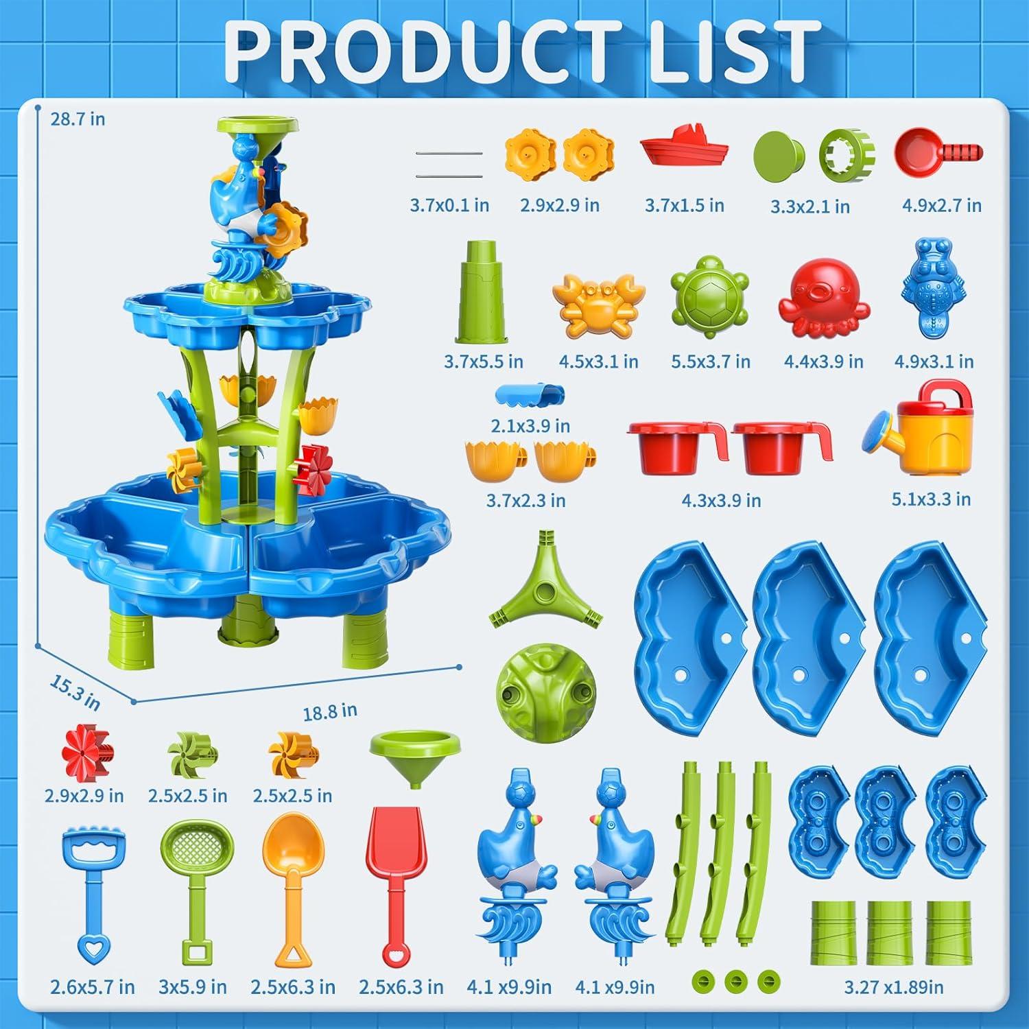 Mesa de Agua 3 en 1 WATUDOU para Niños 3 a 8 Años