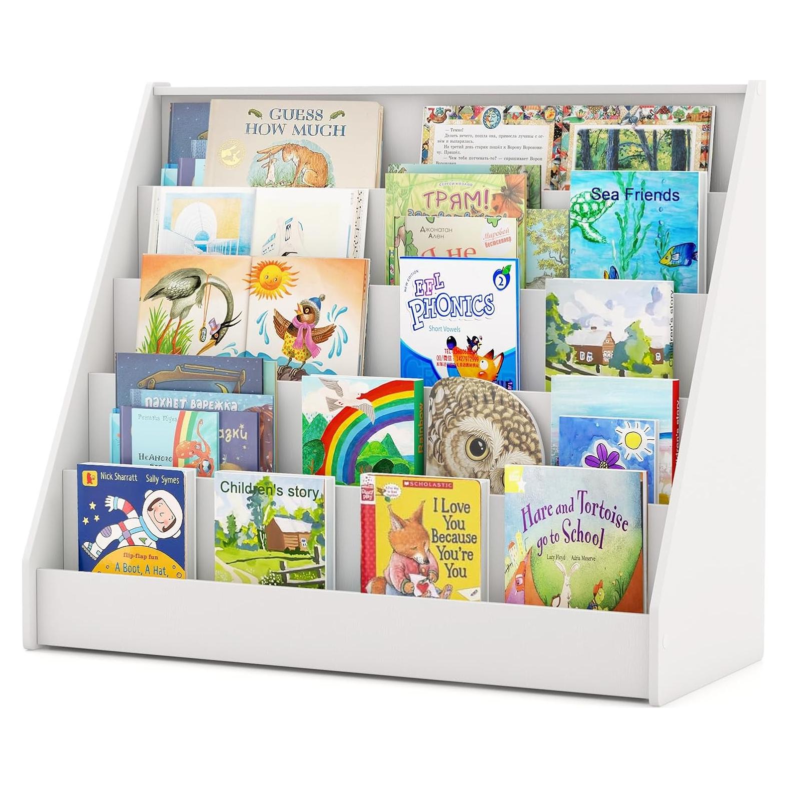 Estantería para Niños GLACER, Librero Montessori Blanco 76.2cm