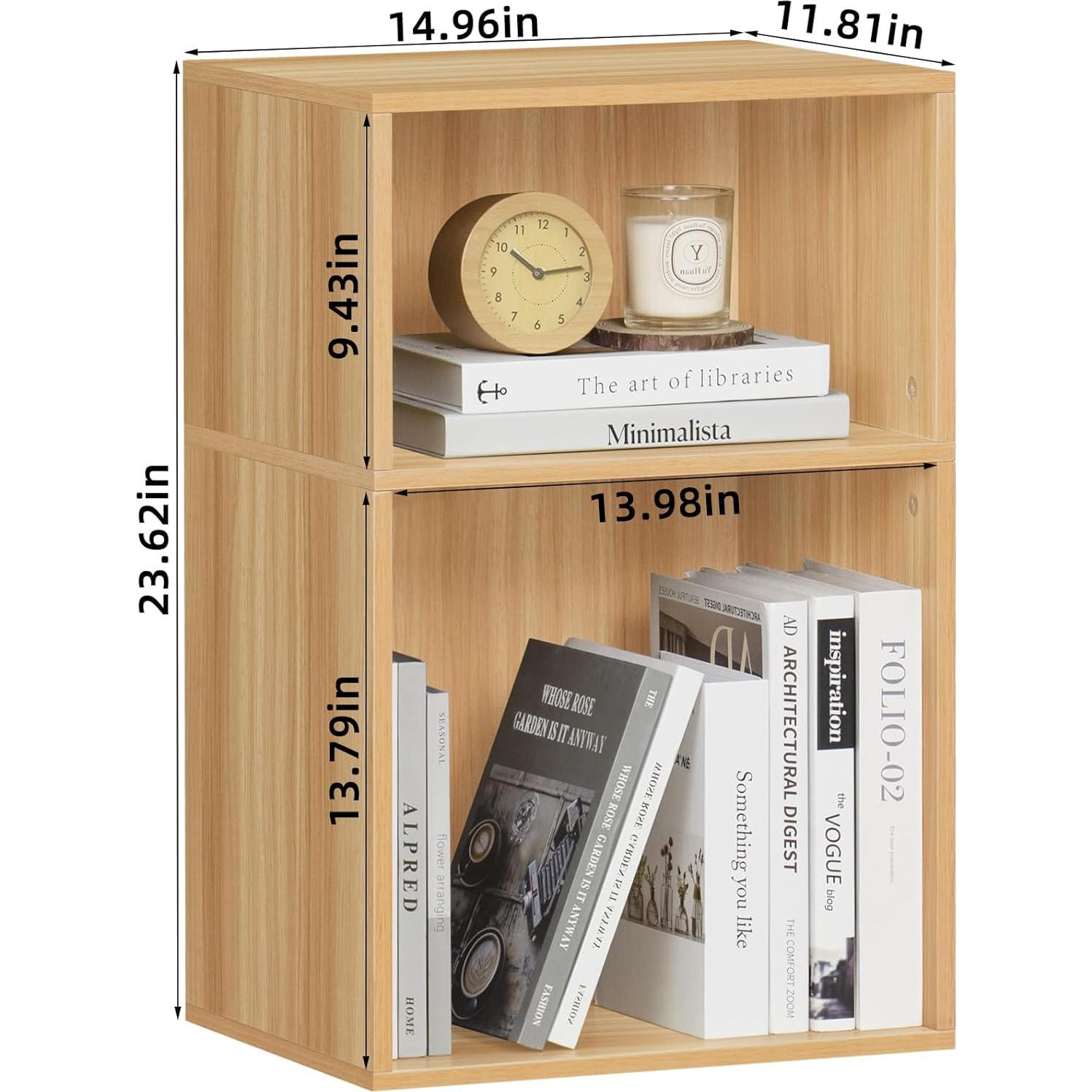 Estantería Cubo LEYAOYAO Natural para Tocadiscos y 100 Álbumes