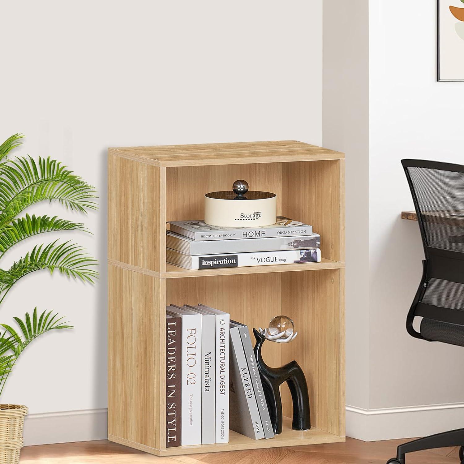 Estantería Cubo LEYAOYAO Natural para Tocadiscos y 100 Álbumes