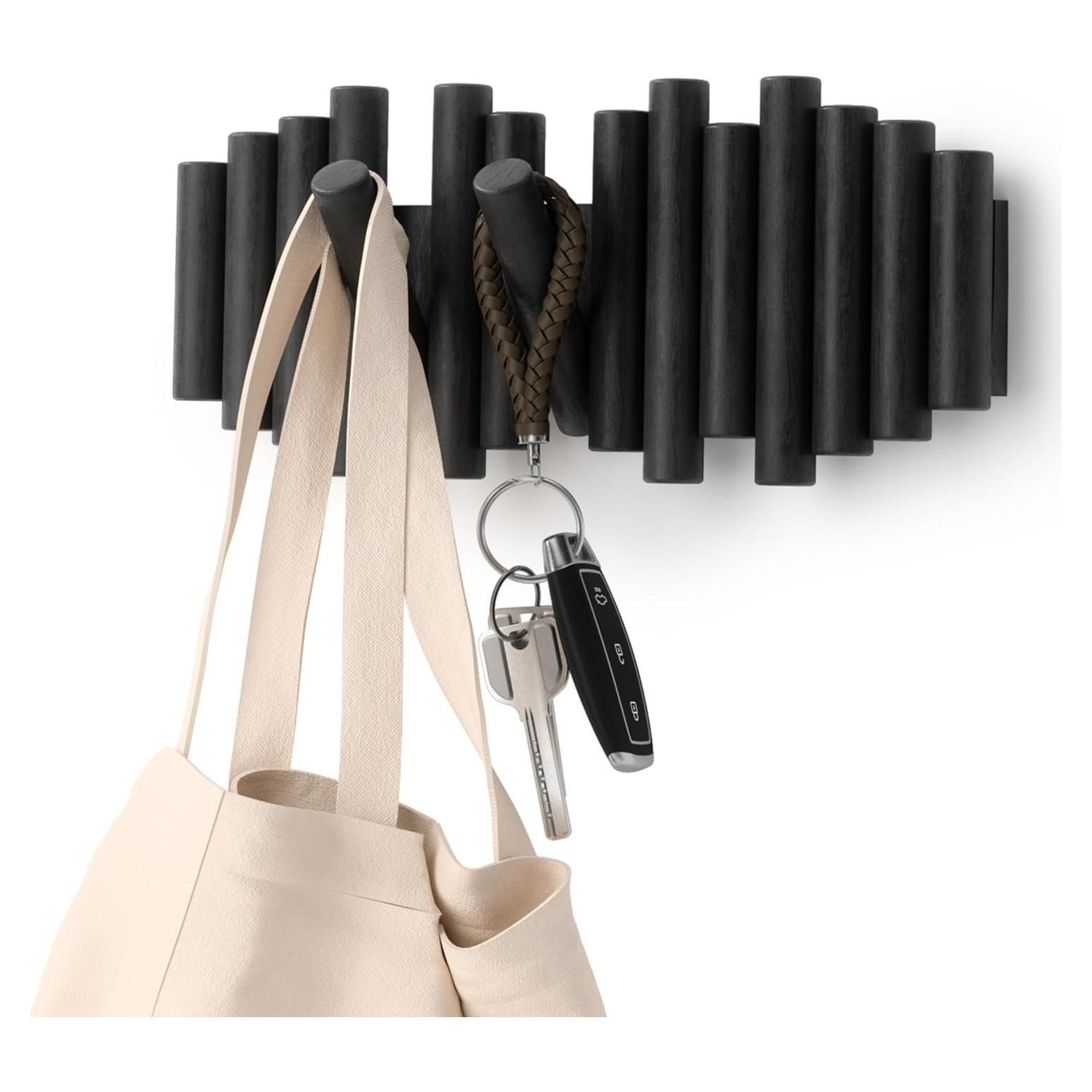 Gancho de Pared Umbra Picket 5 Ganchos Madera Negra