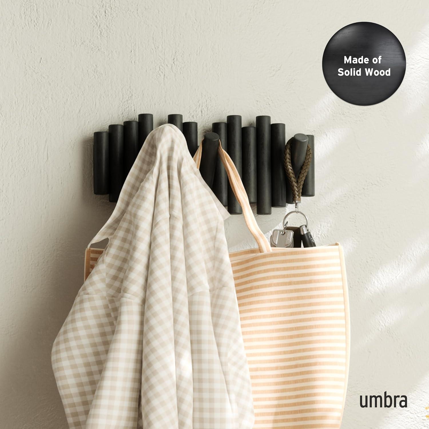 Gancho de Pared Umbra Picket 5 Ganchos Madera Negra