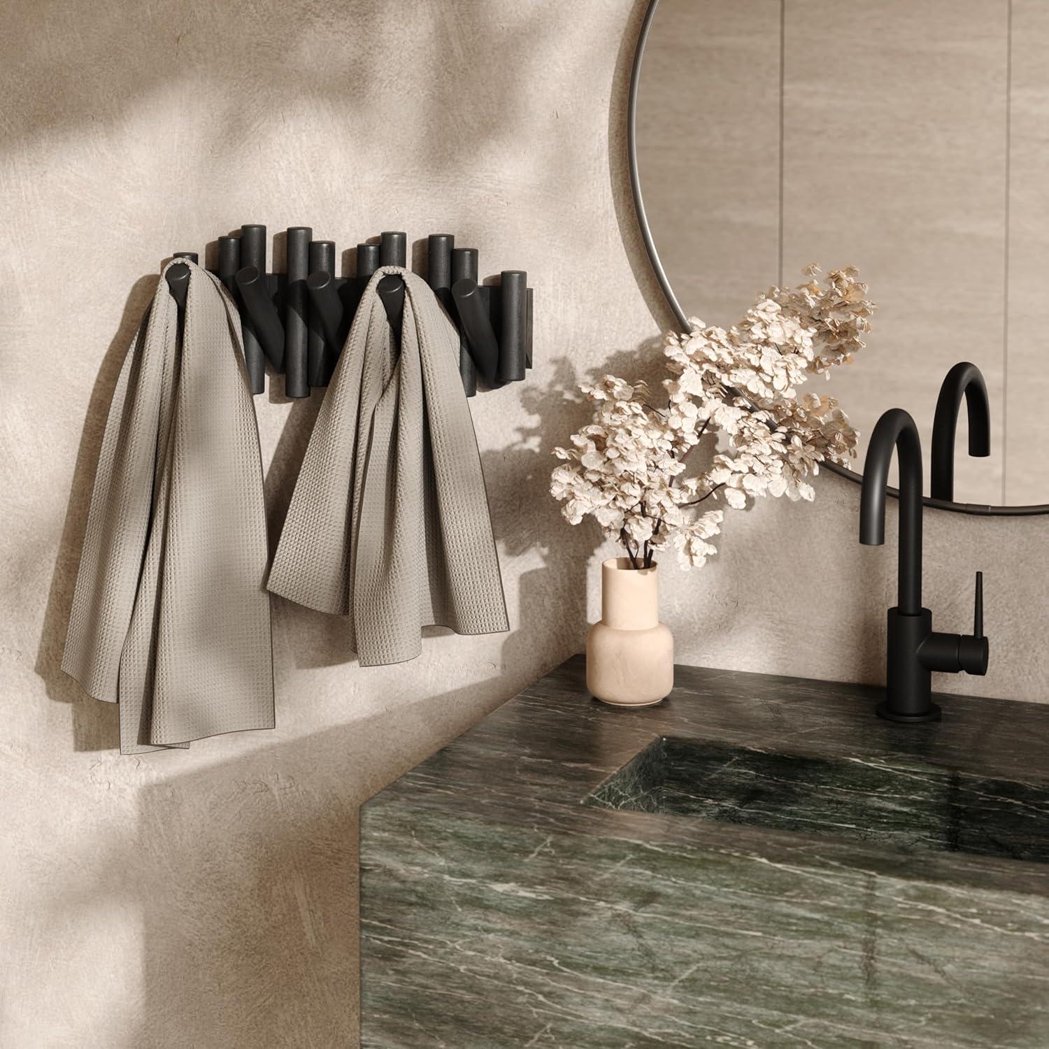 Gancho de Pared Umbra Picket 5 Ganchos Madera Negra