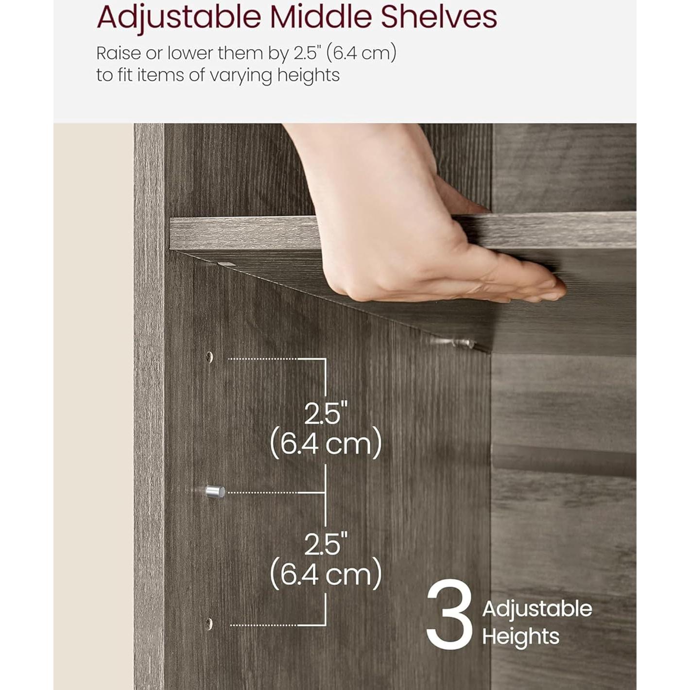 Banco de almacenamiento de zapatos VASAGLE con cojín greige