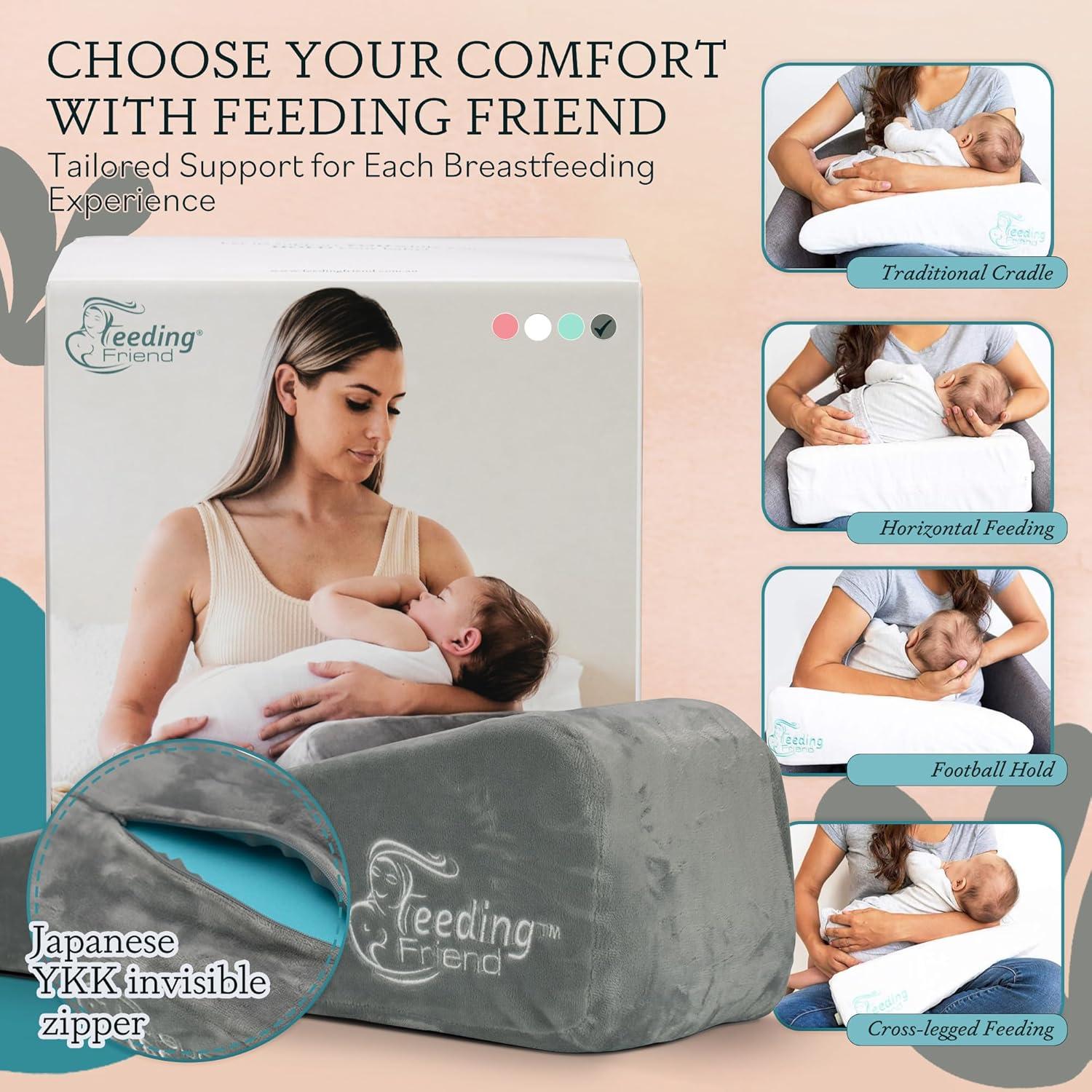 Almohada de Lactancia Amiga Gris - Soporte para Bebé 0-3 Años