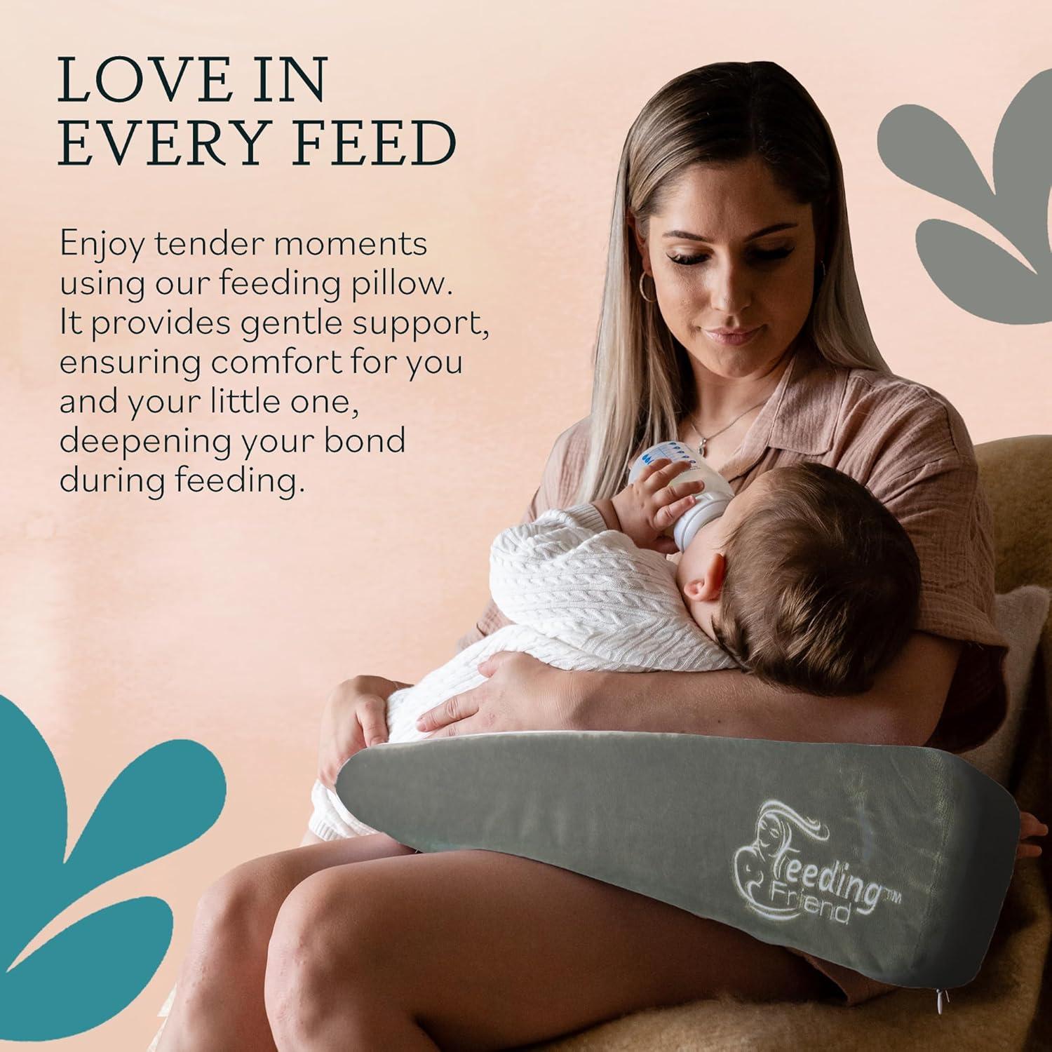 Almohada de Lactancia Amiga Gris - Soporte para Bebé 0-3 Años