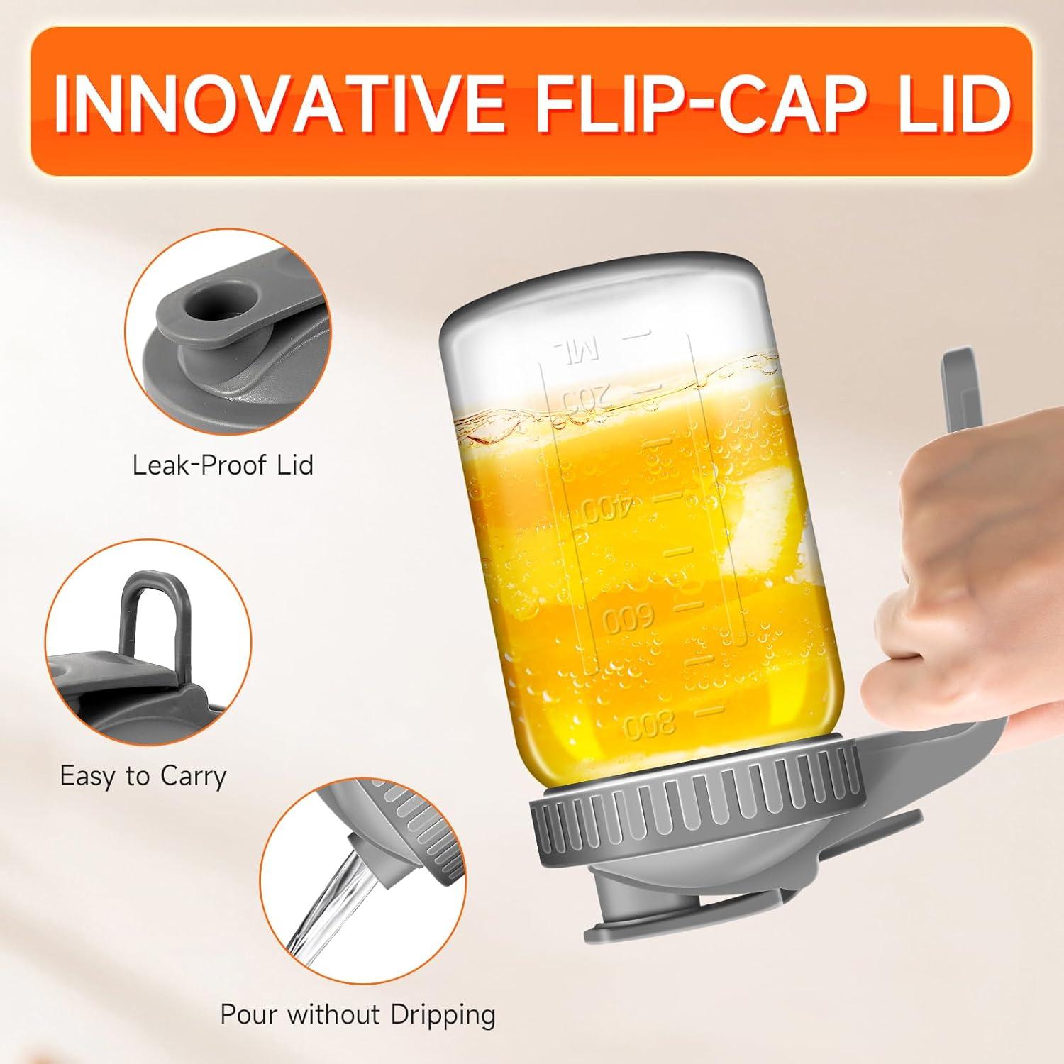 Jarra de Leche Materna OFDMNY 0.91L Vidrio Hermético con Tapa