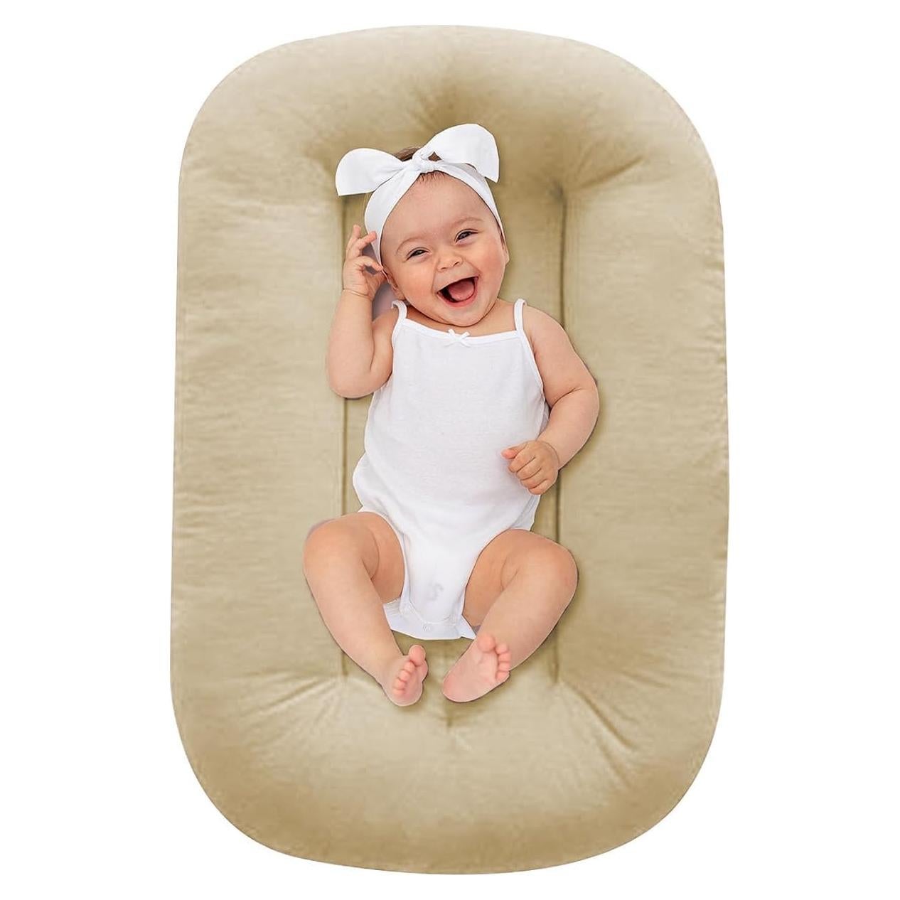 Lounger de Bebé Lucakuins Albaricoque 0-18 Meses Algodón Orgánico