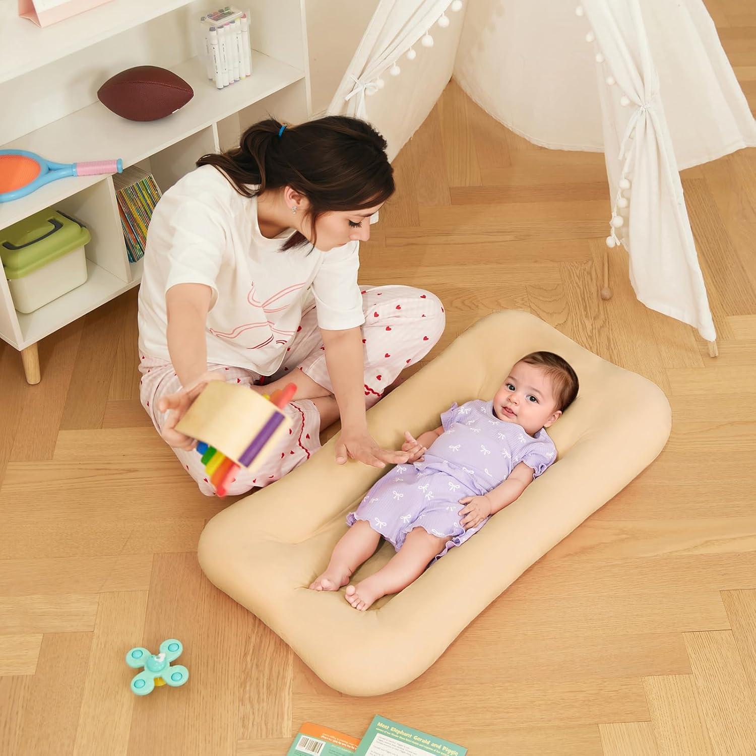 Lounger de Bebé Lucakuins Albaricoque 0-18 Meses Algodón Orgánico