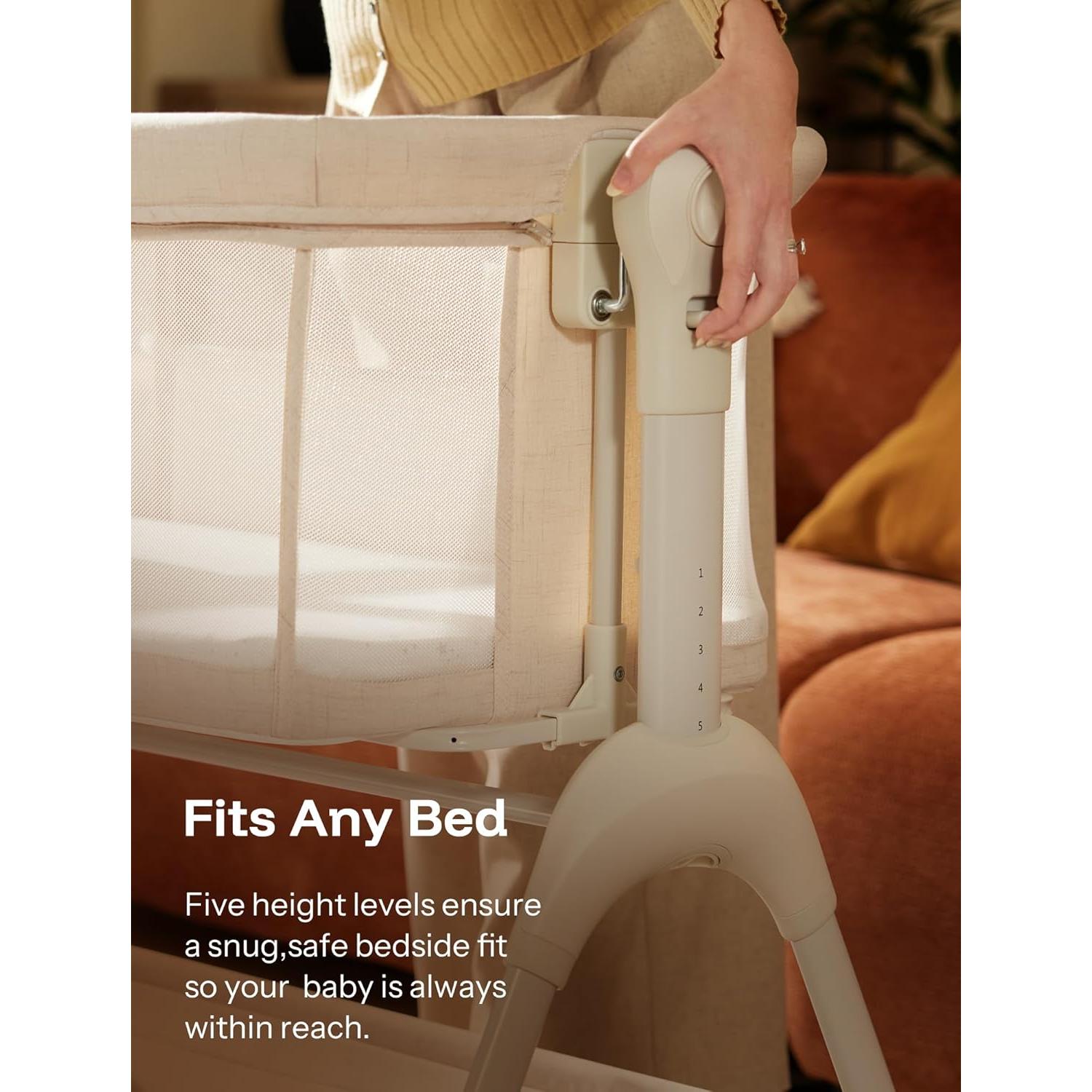 Cuna Mecedora HARPPA 3 en 1 con Colchón y Malla Transpirable