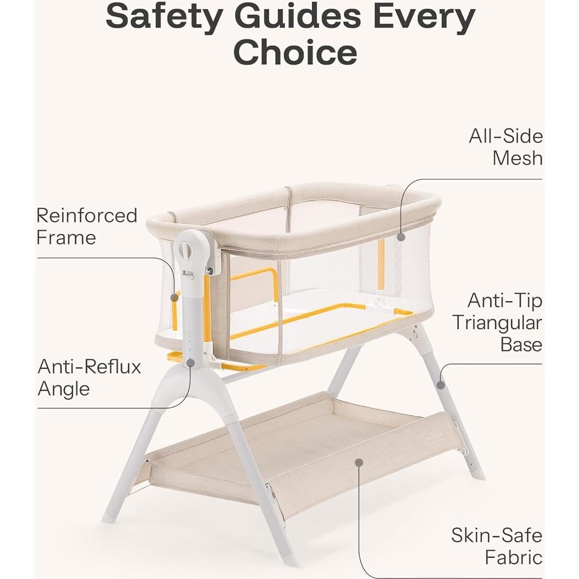 Cuna Mecedora HARPPA 3 en 1 con Colchón y Malla Transpirable